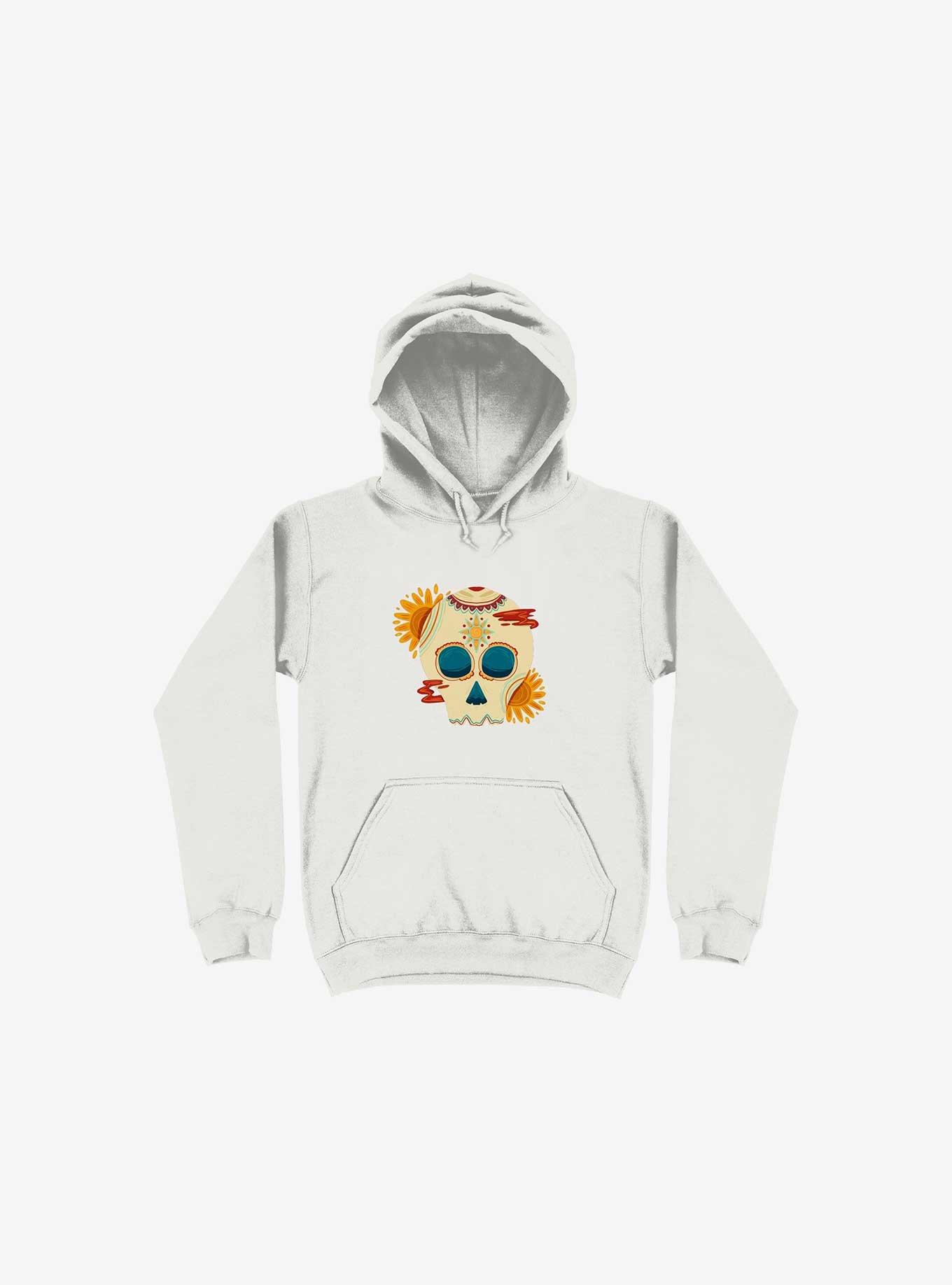 Skull Illustration Hoodie, WHITE, hi-res
