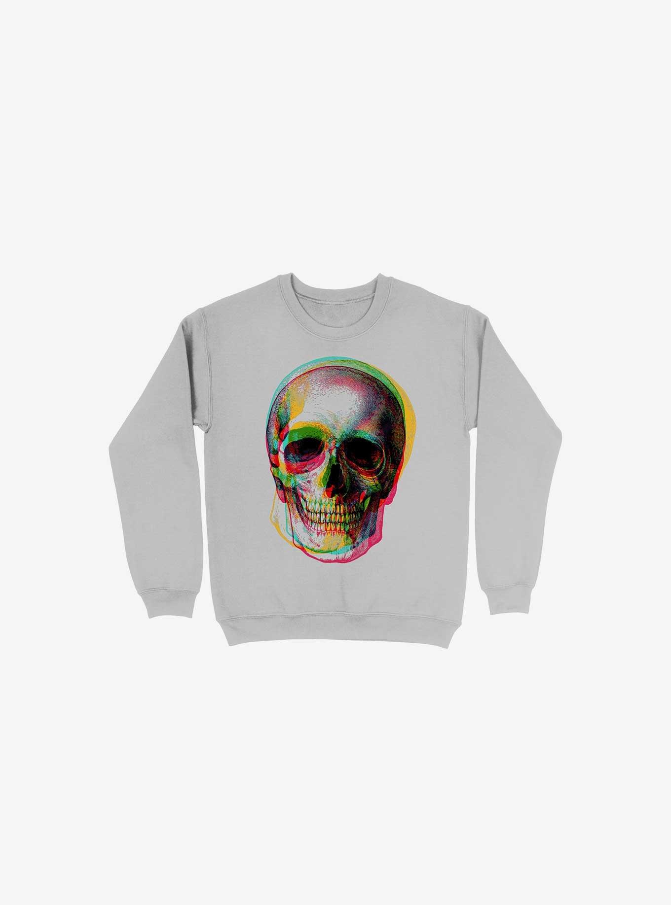 Colorfskull Sweatshirt, SILVER, hi-res