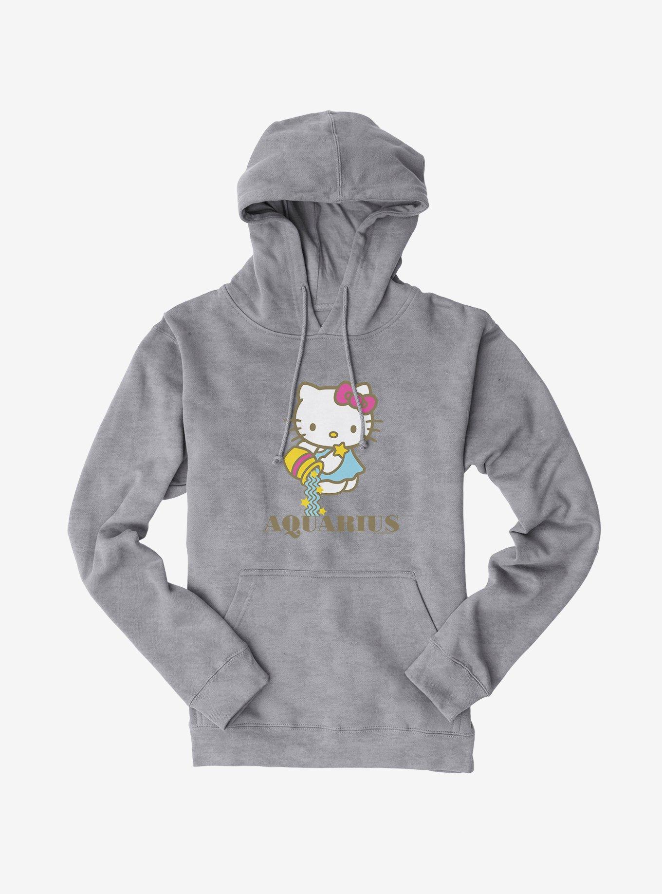 Hello Kitty Star Sign Aquarius Hoodie, HEATHER GREY, hi-res