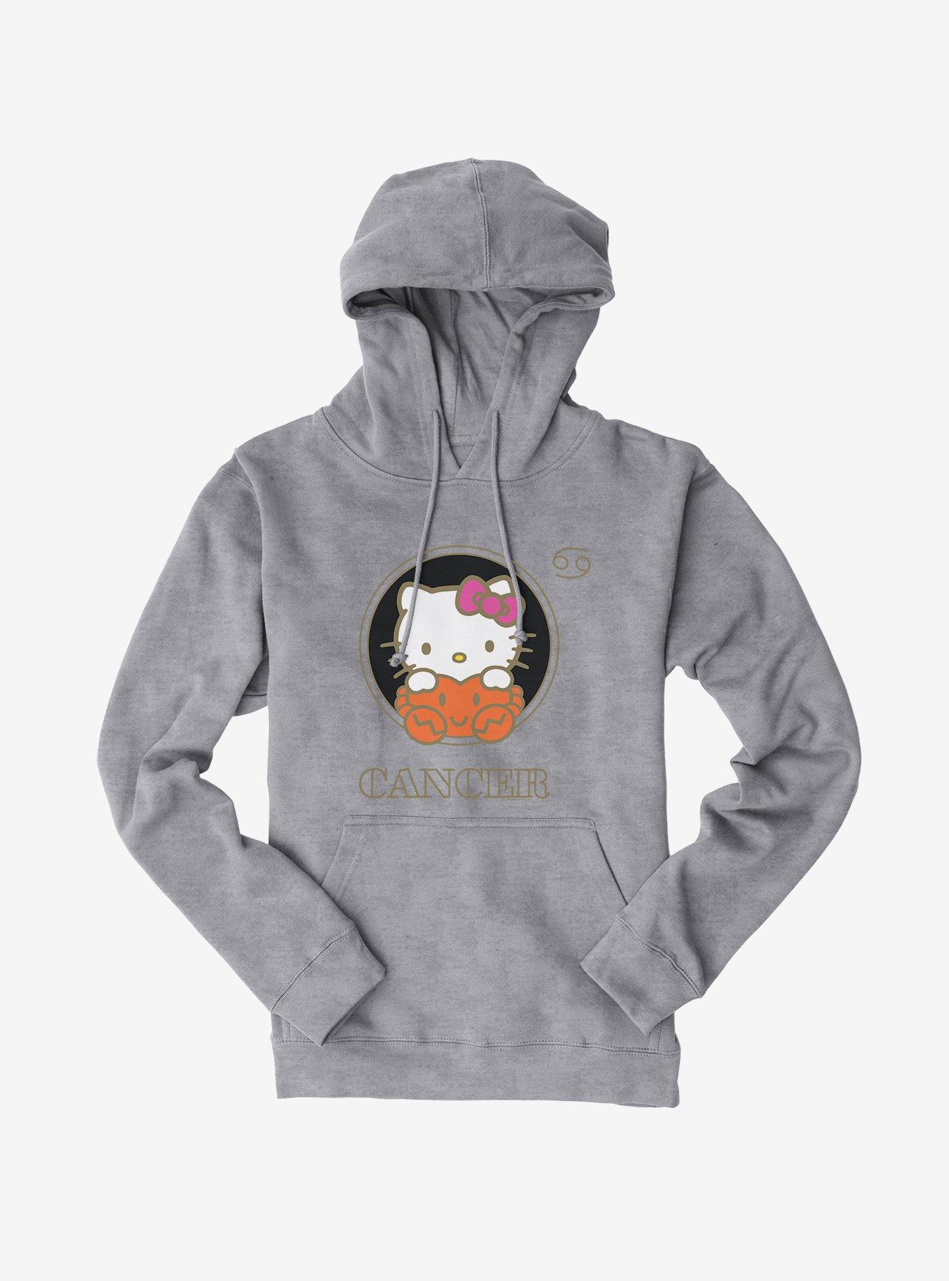 Hello Kitty Star Sign Cancer Stencil Hoodie, HEATHER GREY, hi-res