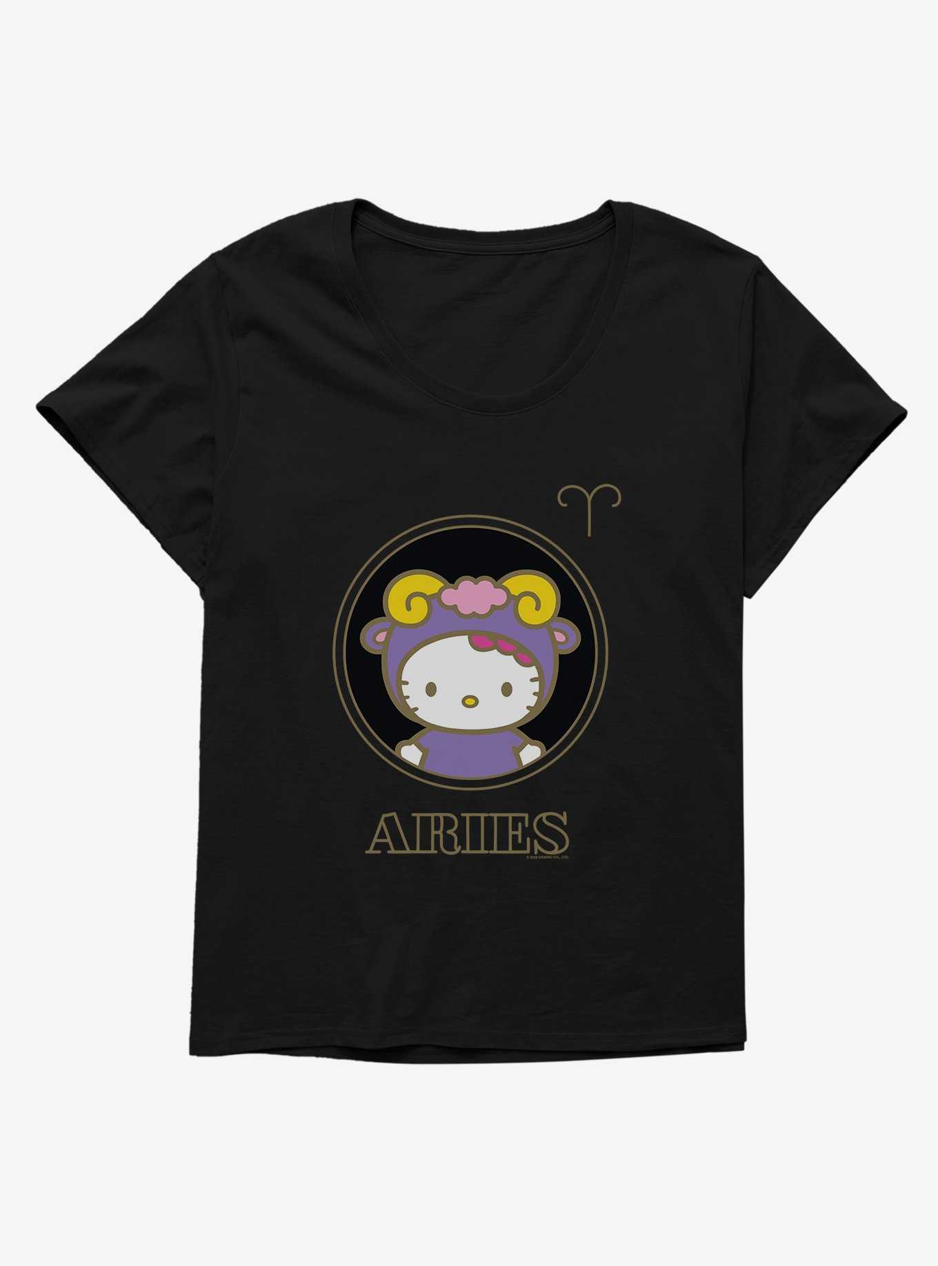 Hello Kitty Star Sign Aries Stencil Girls T-Shirt Plus Size, , hi-res