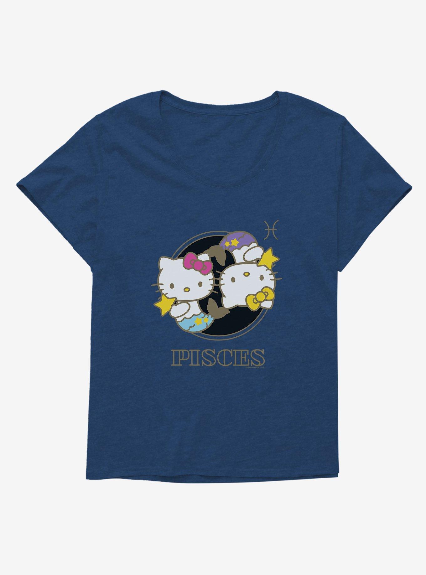 Hello Kitty Star Sign Pisces Stencil Girls T-Shirt Plus