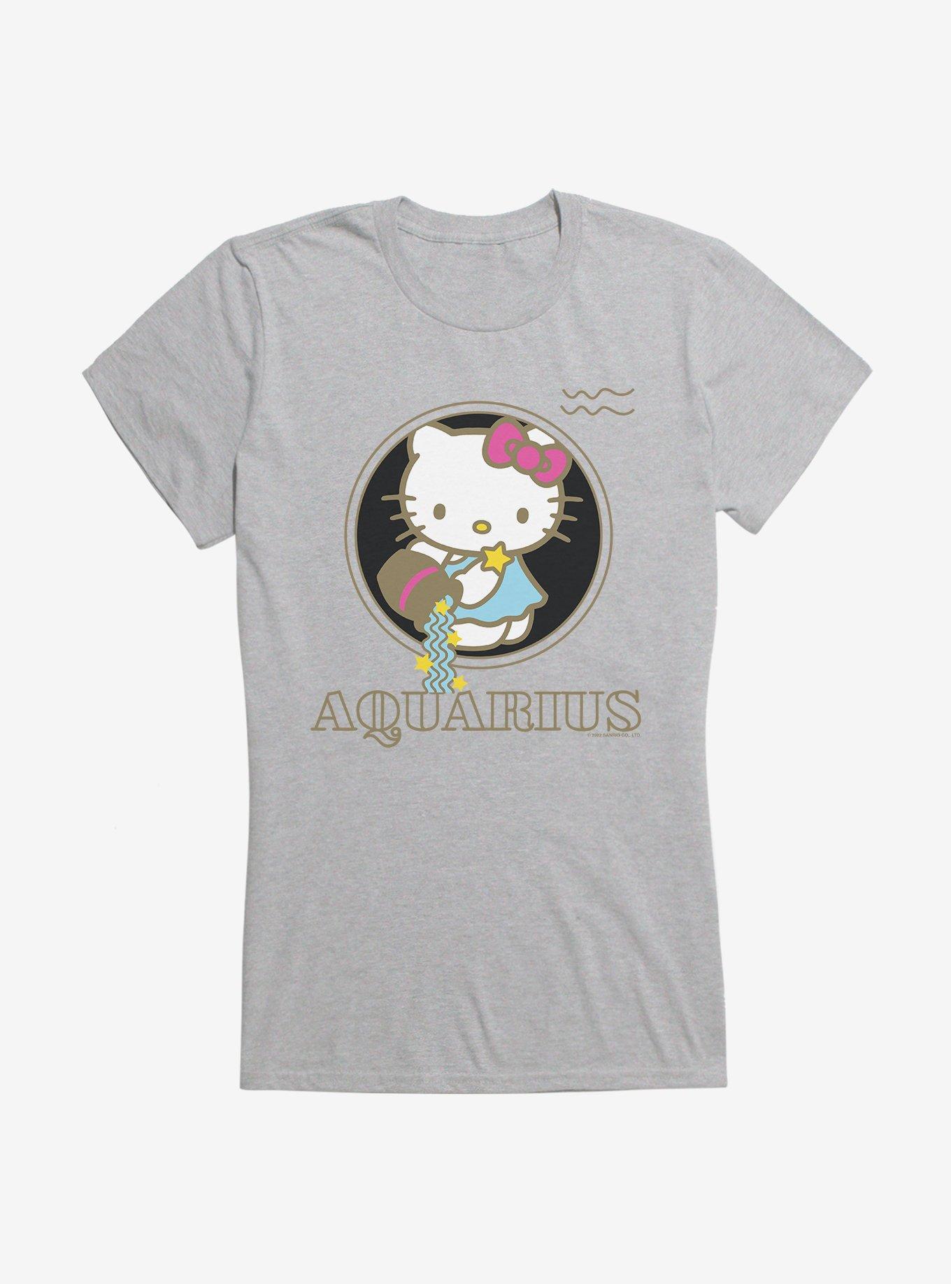 Hello Kitty Star Sign Aquarius Stencil Girls T-Shirt