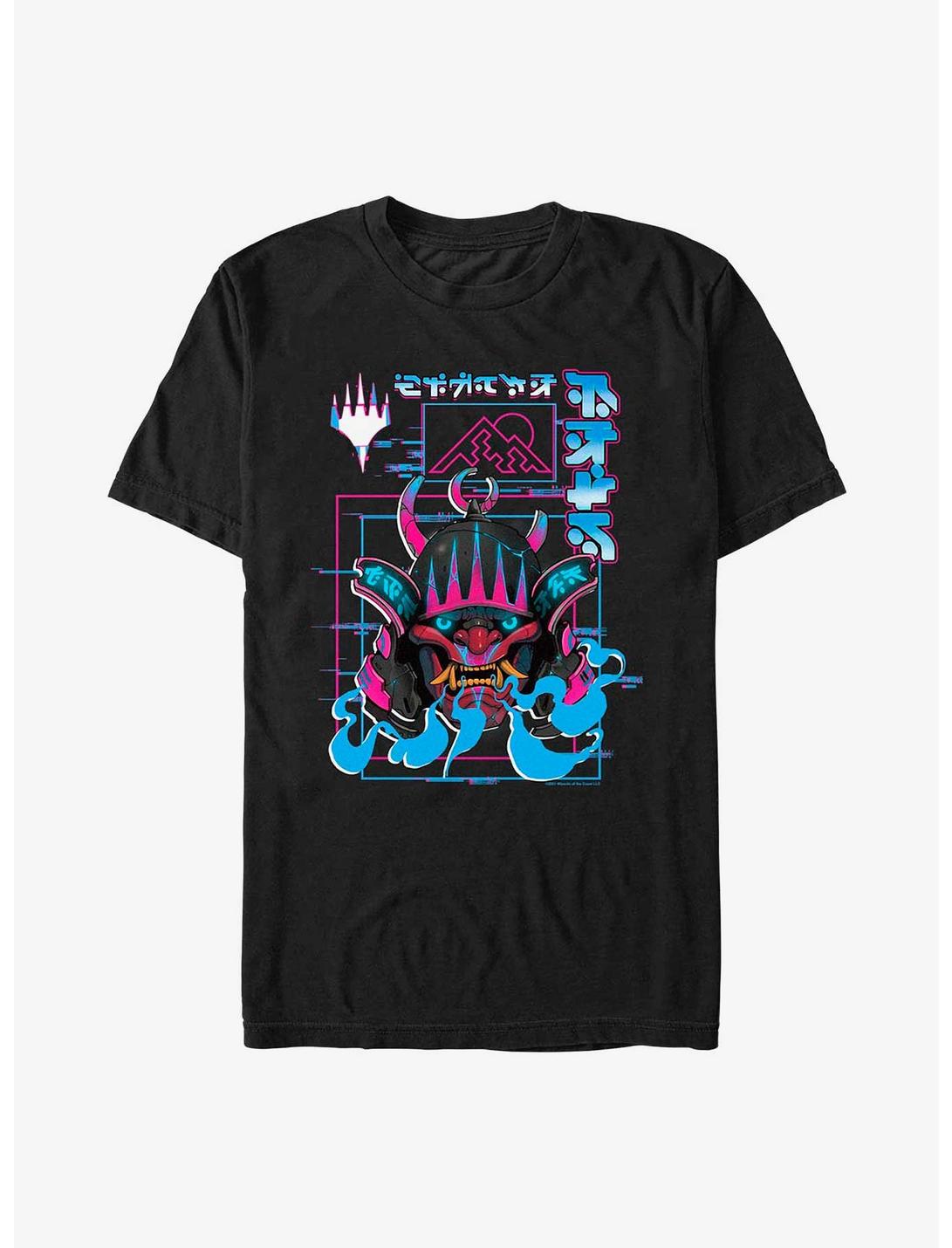 Magic The Gathering Kamigawa: Neon Dynasty Samurai Oni Mask T-Shirt, BLACK, hi-res