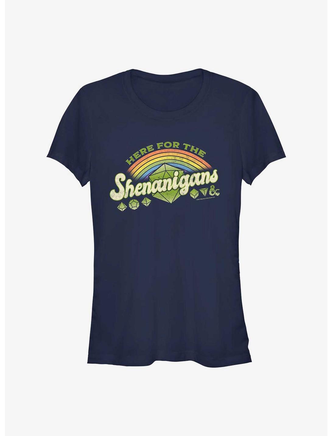 Dungeons And Dragons Here For Shenanigans Girls T-Shirt, NAVY, hi-res