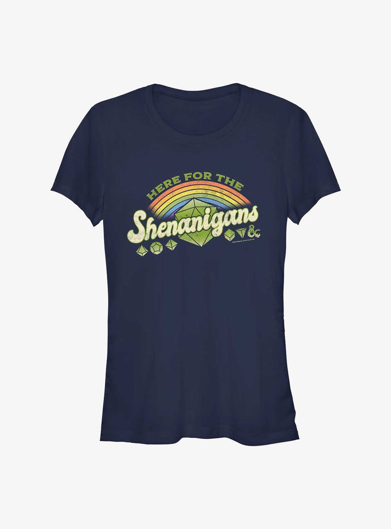 Dungeons And Dragons Here For Shenanigans Girls T-Shirt, , hi-res