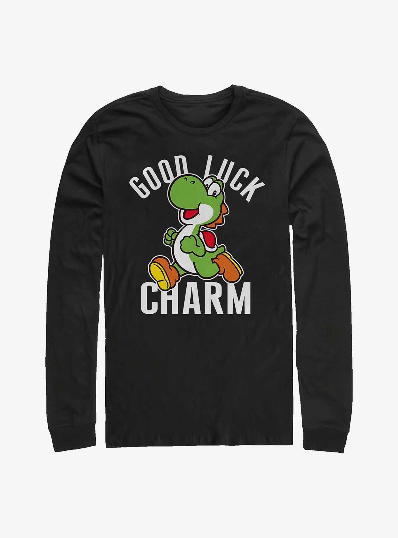 Nintendo Good Luck Long-Sleeve T-Shirt, BLACK, hi-res