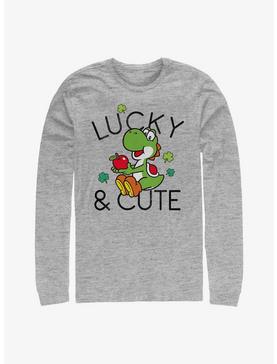 Nintendo Super Mario Lucky And Cute Yoshi Long-Sleeve T-Shirt, ATH HTR, hi-res