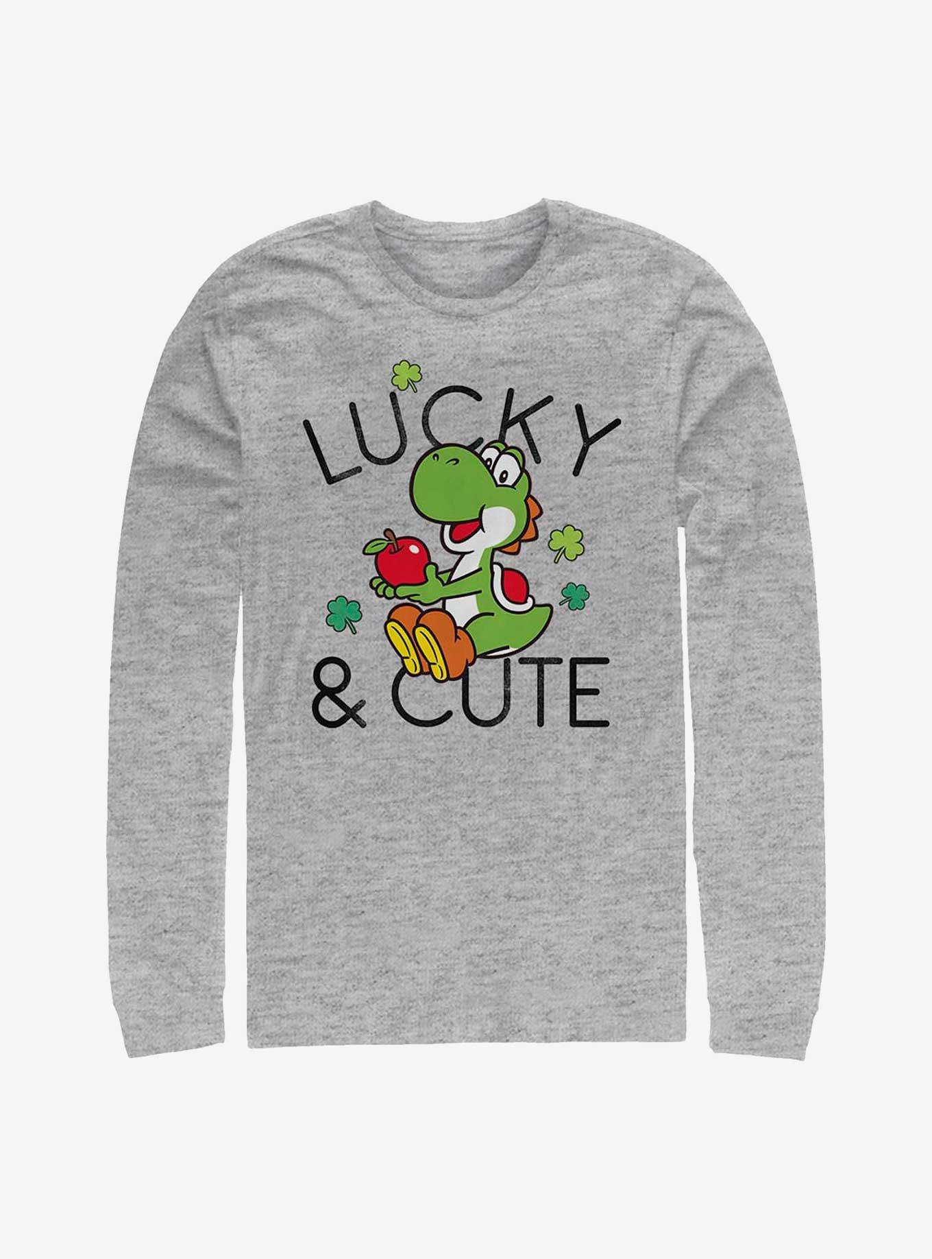 Nintendo Super Mario Lucky And Cute Yoshi Long-Sleeve T-Shirt, ATH HTR, hi-res