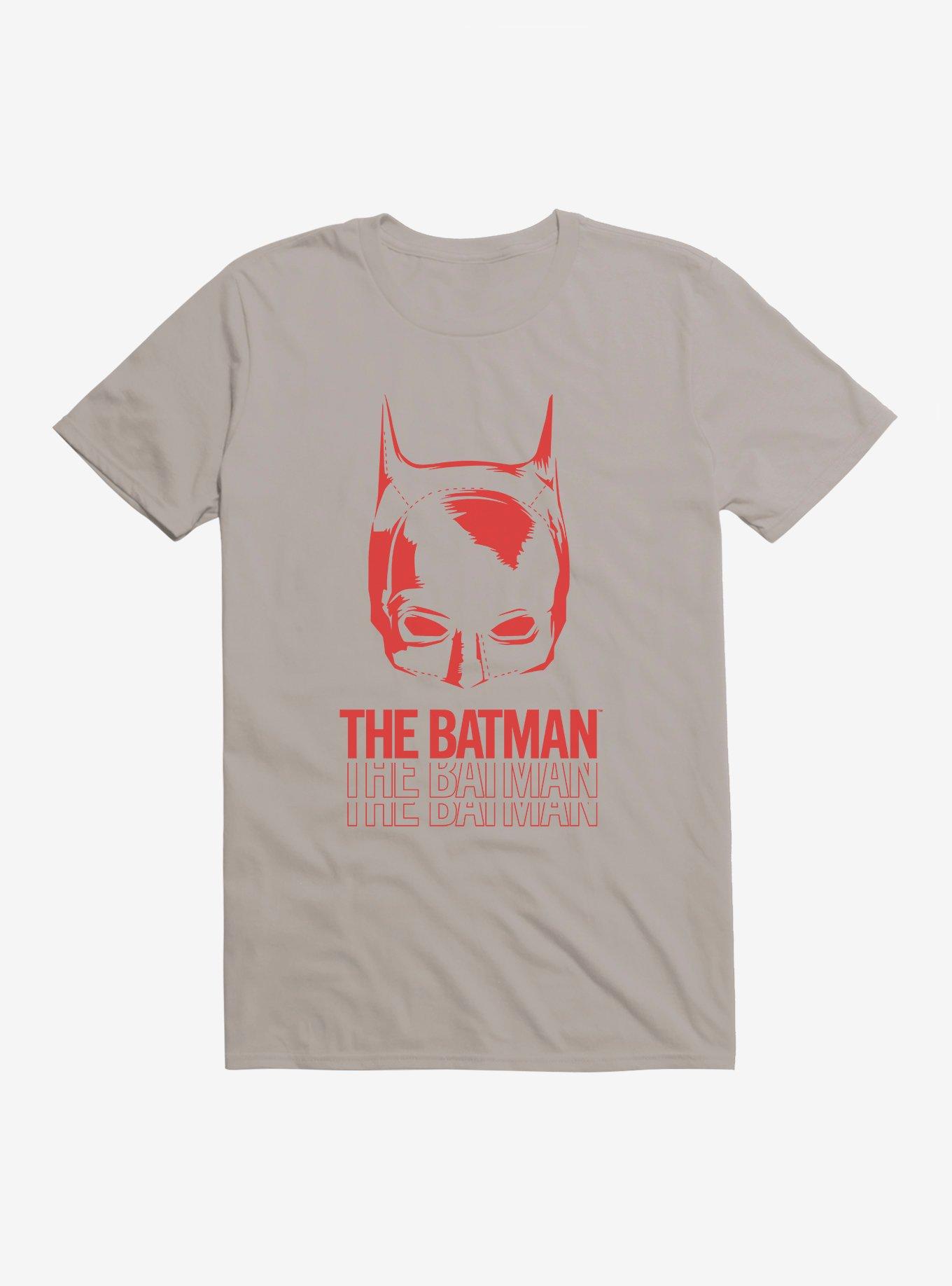 DC Comics The Batman Half Face T-Shirt, LIGHT GREY, hi-res
