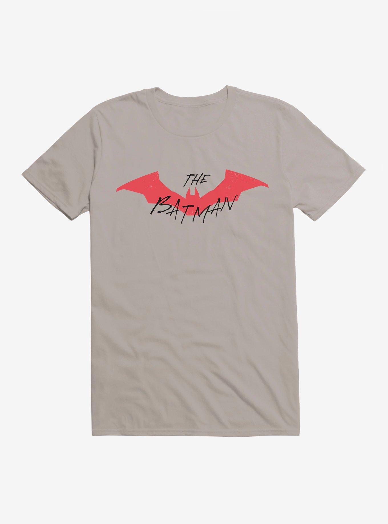 DC Comics The Batman Solid Red Bat T-shirt, LIGHT GREY, hi-res