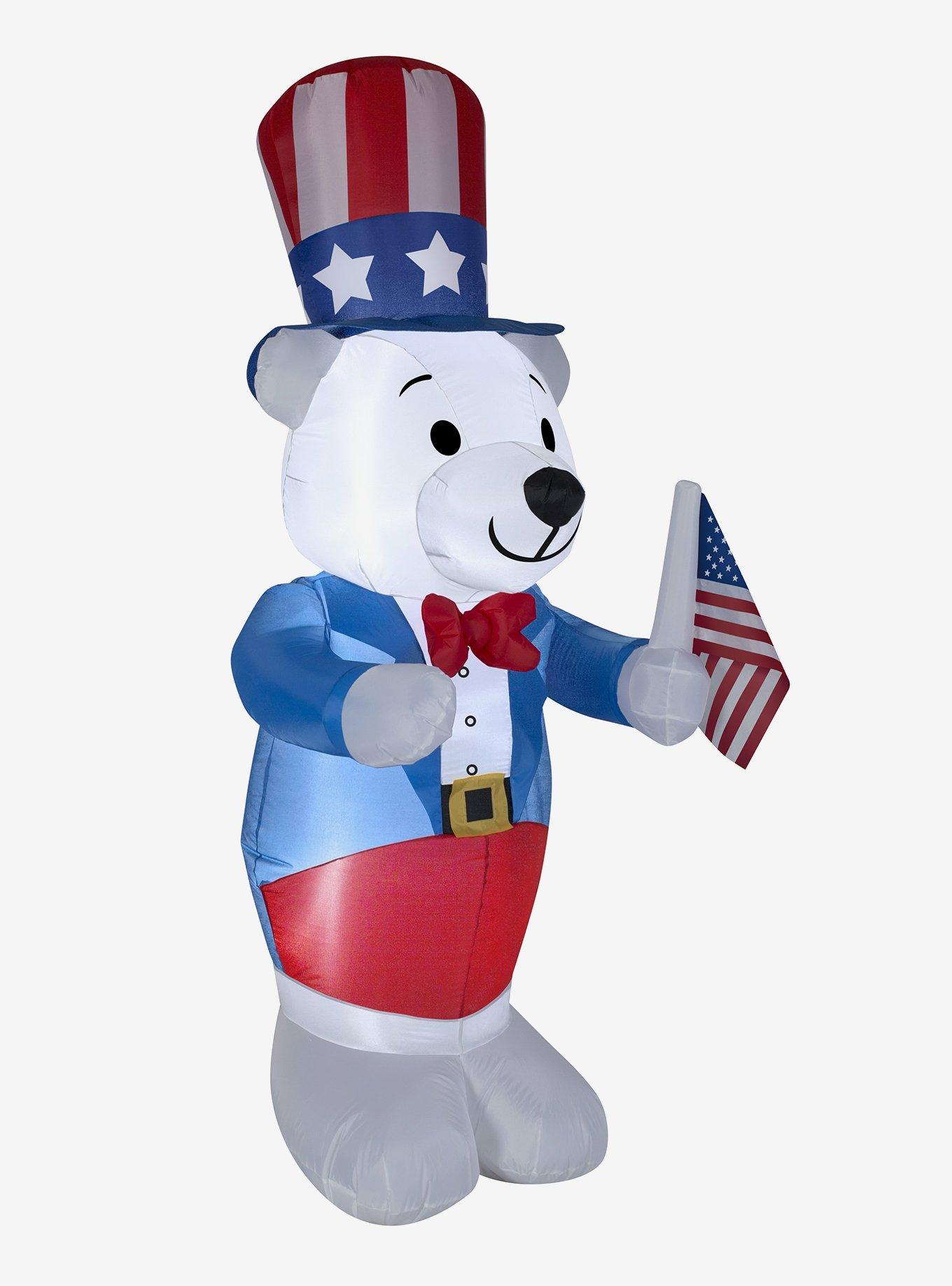 Airblown Inflatable Patriotic Polar Bear, , hi-res