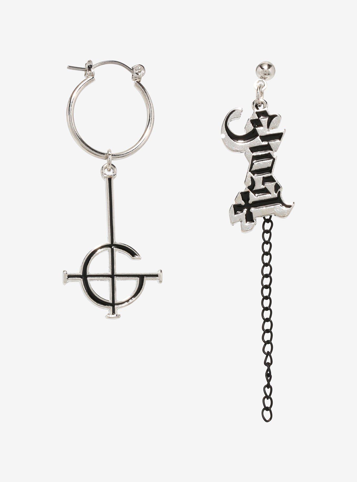 Ghost Grucifix Mismatch Earrings, , hi-res