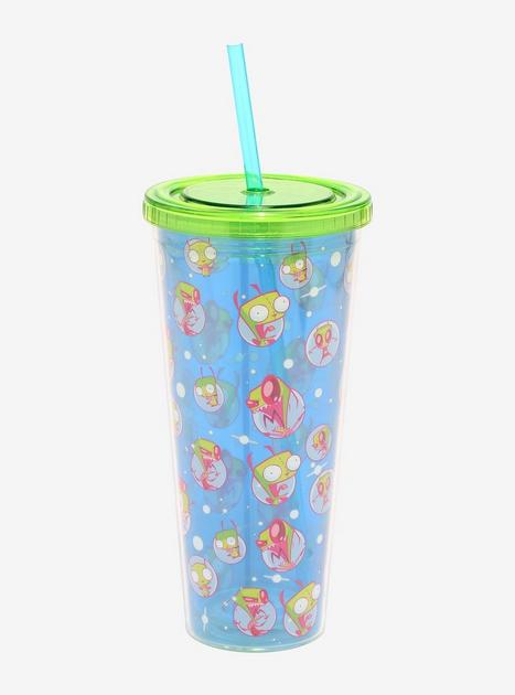 Invader Zim Neon Faces Acrylic Travel Cup | Hot Topic