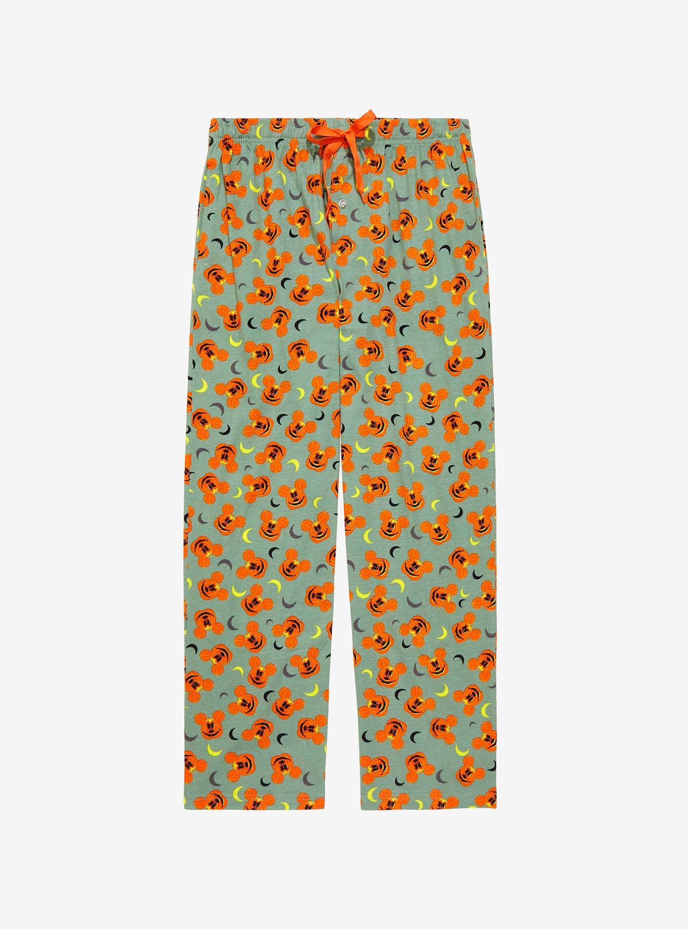 Disney Mickey Mouse Jack-O’Lantern Allover Print Sleep Pants - BoxLunch Exclusive, SAGE, hi-res