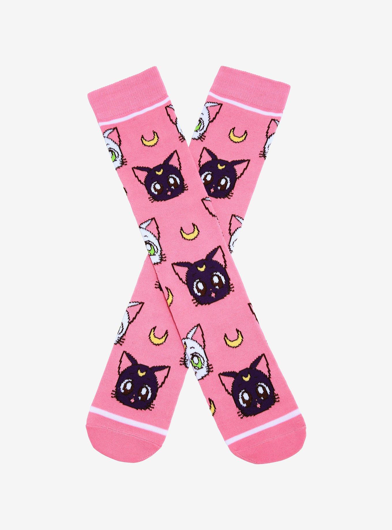 Sailor Moon Luna & Artemis Crew Socks - BoxLunch Exclusive, , hi-res