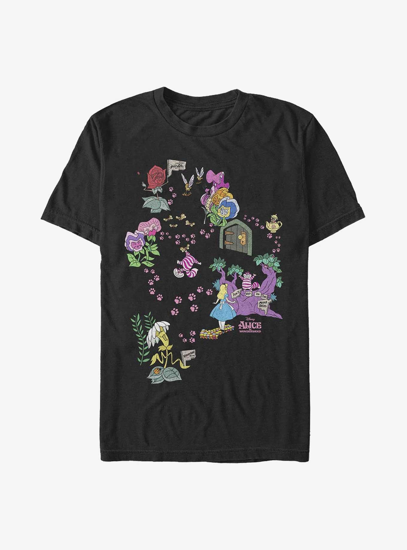 Disney Alice in Wonderland Chesire Map Heavyweight T-Shirt