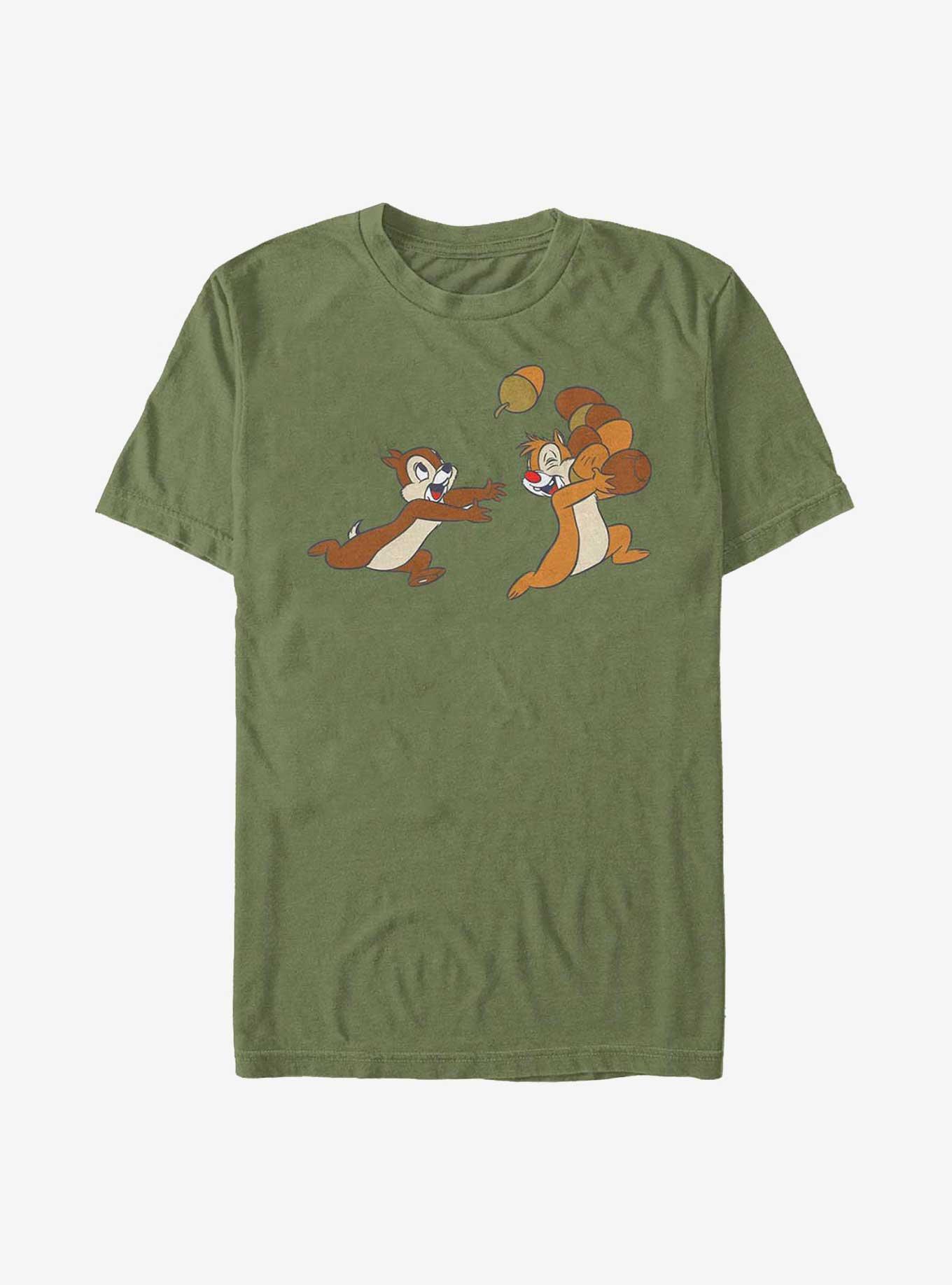 Extra Soft Disney Chip 'n' Dale Acorn Big Characters T-Shirt, MIL GRN, hi-res