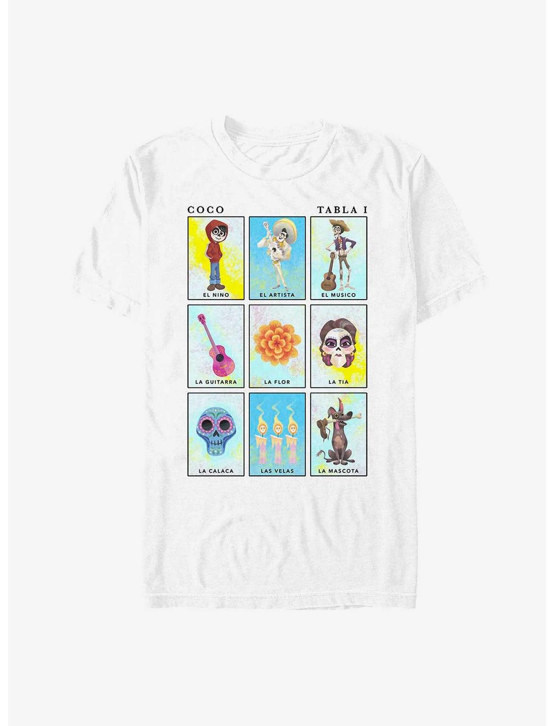 Extra Soft Disney Pixar Coco Character Cards T-Shirt, WHITE, hi-res