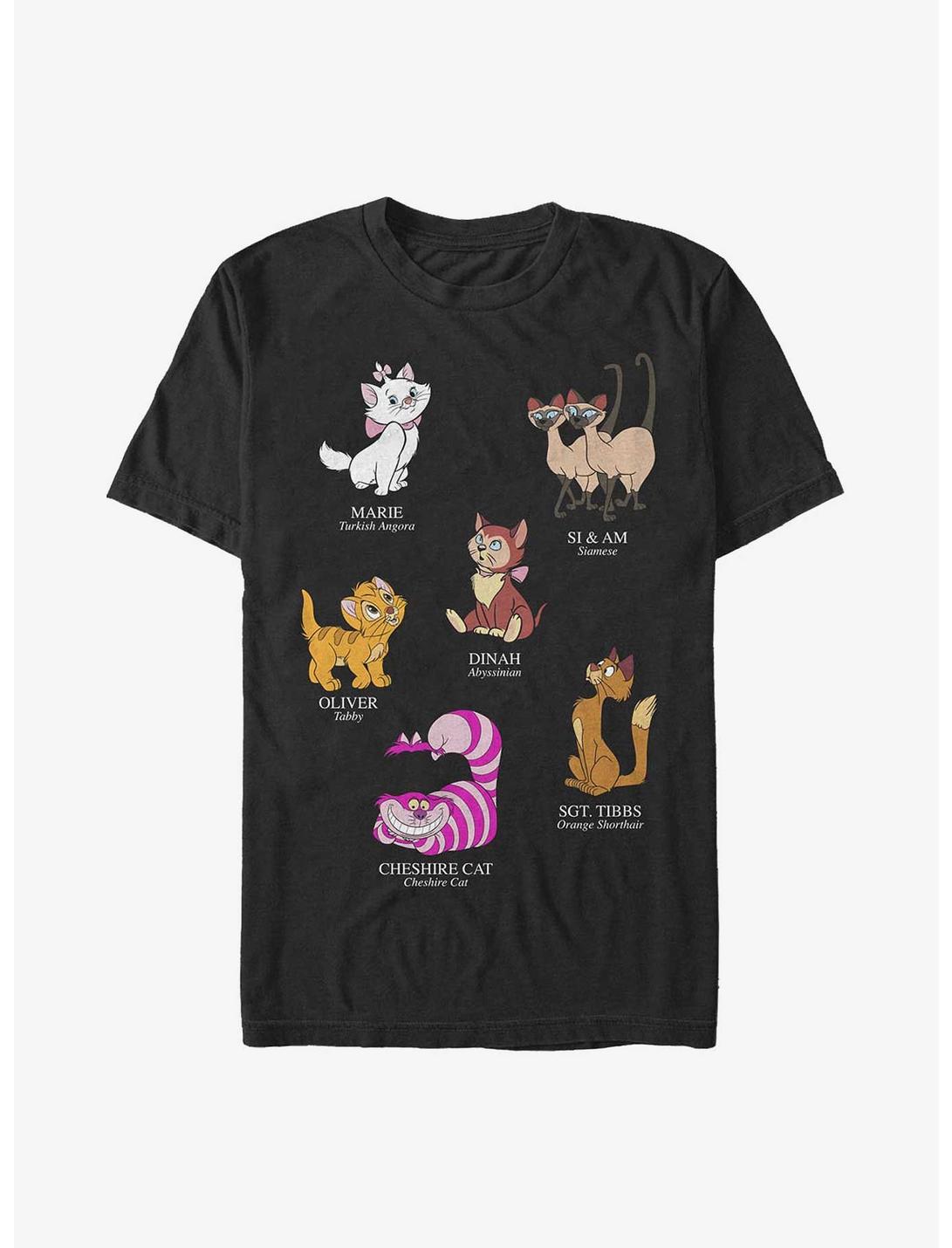 Extra Soft Disney Cat Breeds T-Shirt, BLACK, hi-res