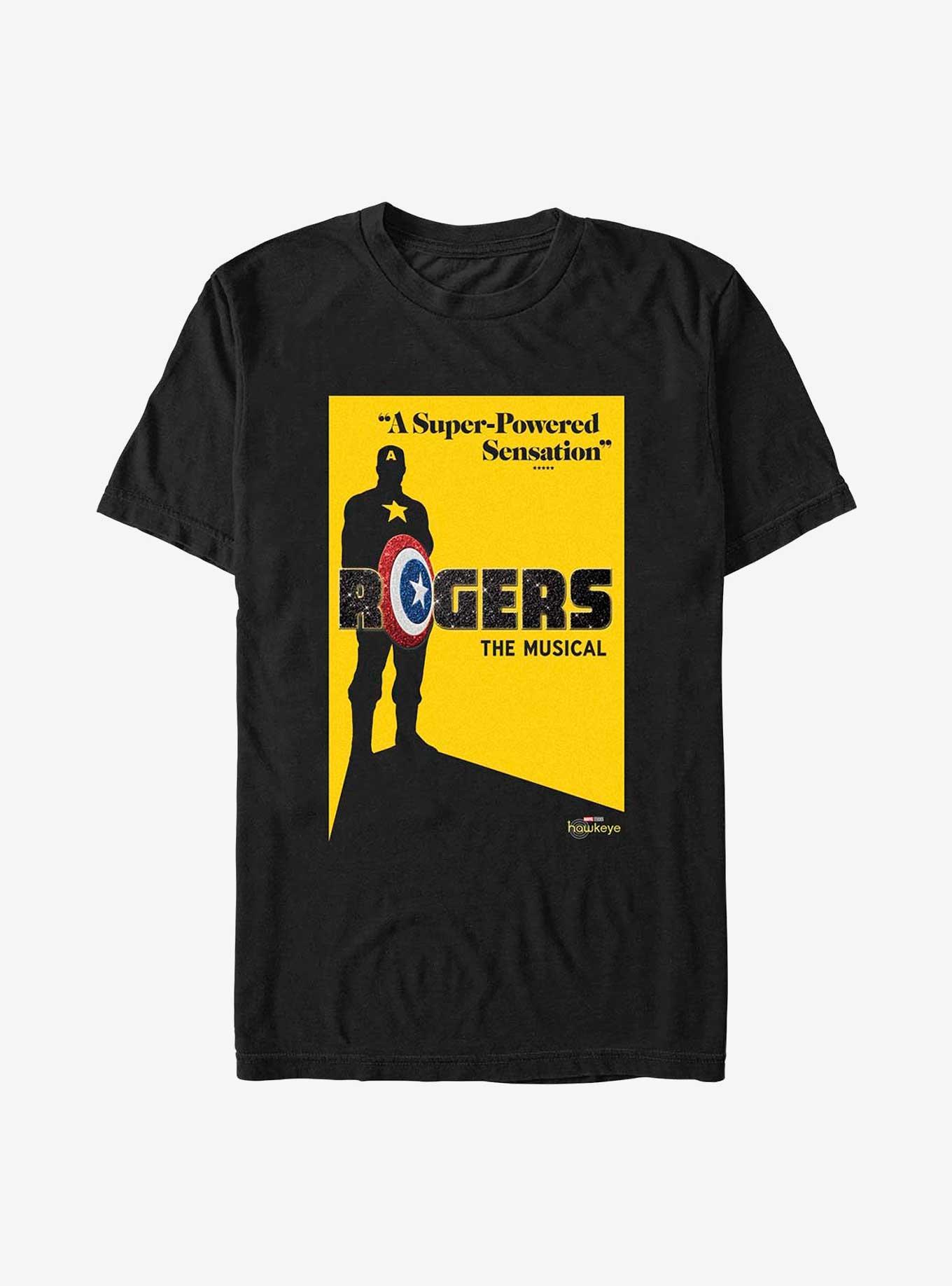 Extra Soft Marvel Hawkeye Rogers Musical Poster T-Shirt, , hi-res