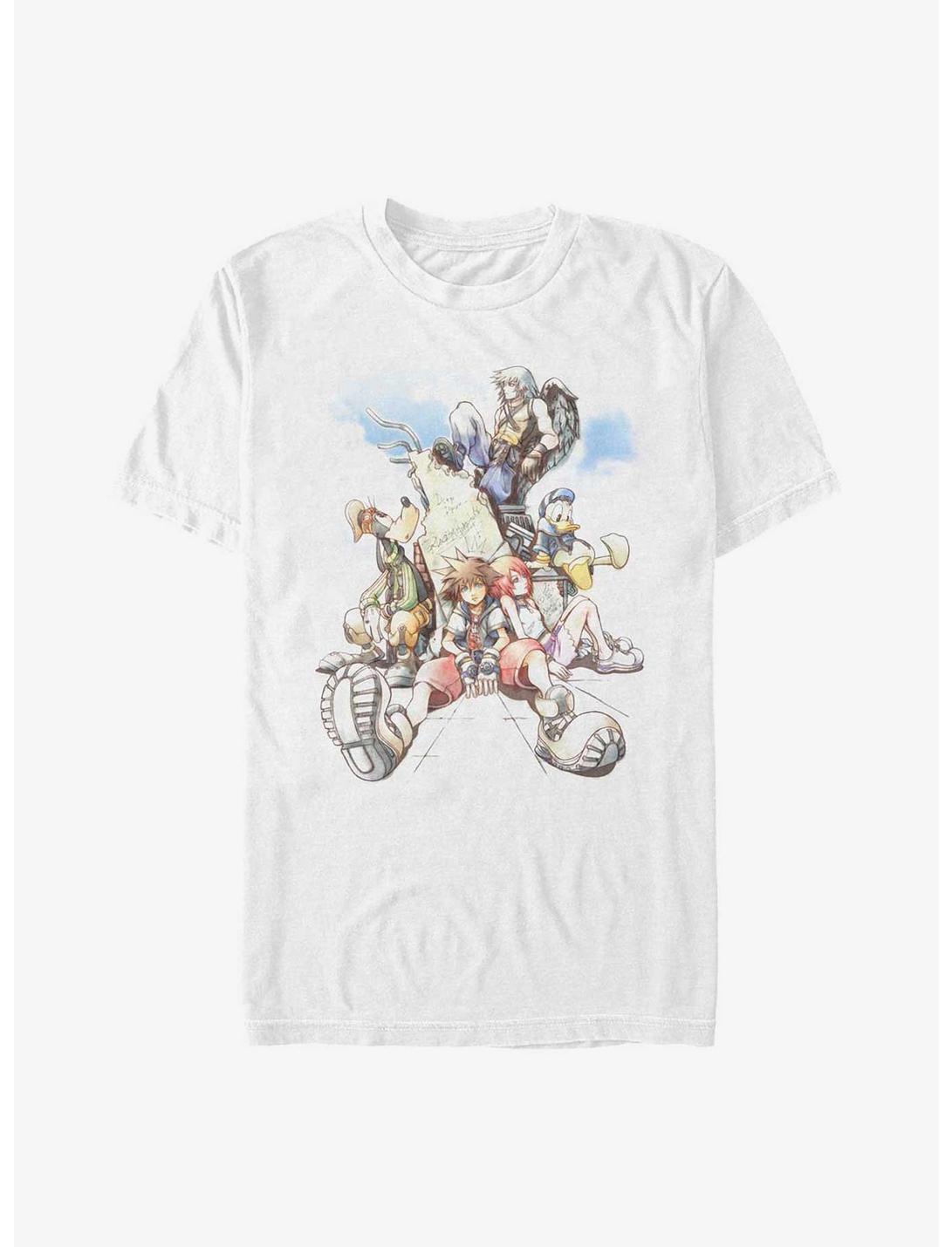 Extra Soft Disney Kingdom Hearts Group In The Clouds T-Shirt, WHITE, hi-res
