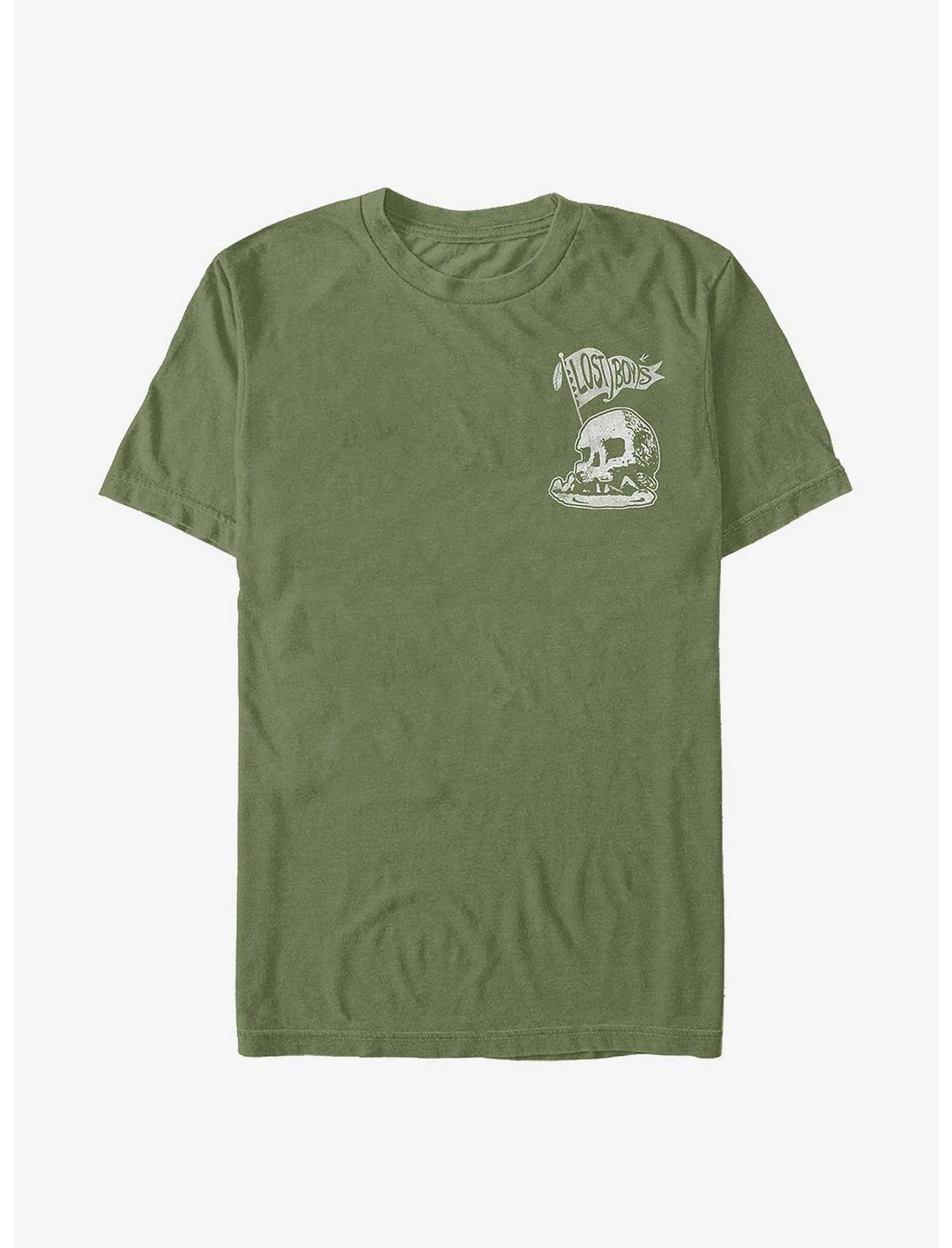 Extra Soft Disney Peter Pan Skull Rock Flag T-Shirt, MIL GRN, hi-res