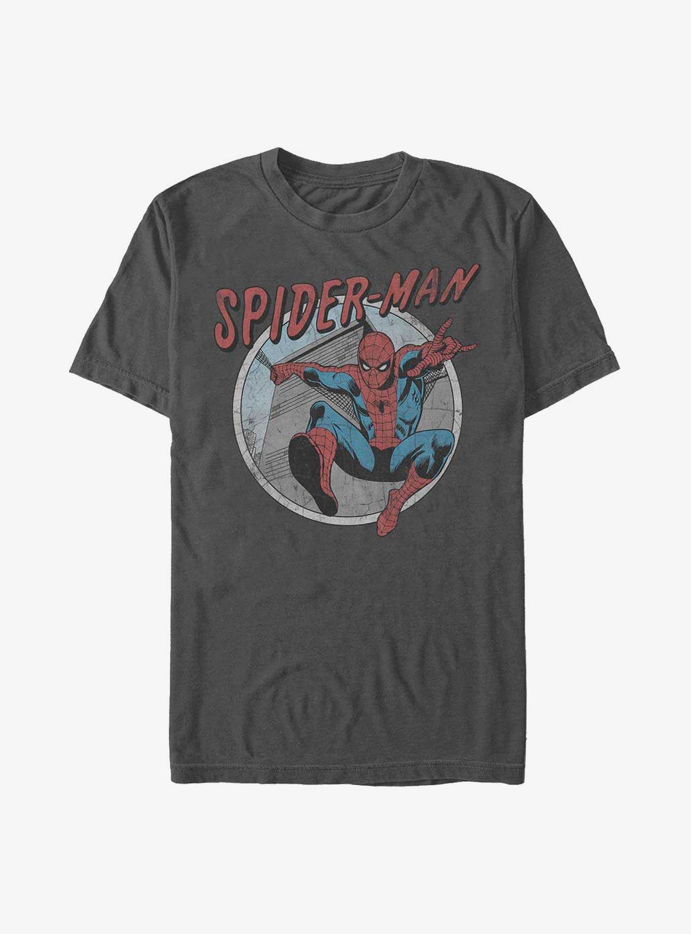 Extra Soft Marvel Spider-Man Retro Spiderman T-Shirt, CHARCOAL, hi-res