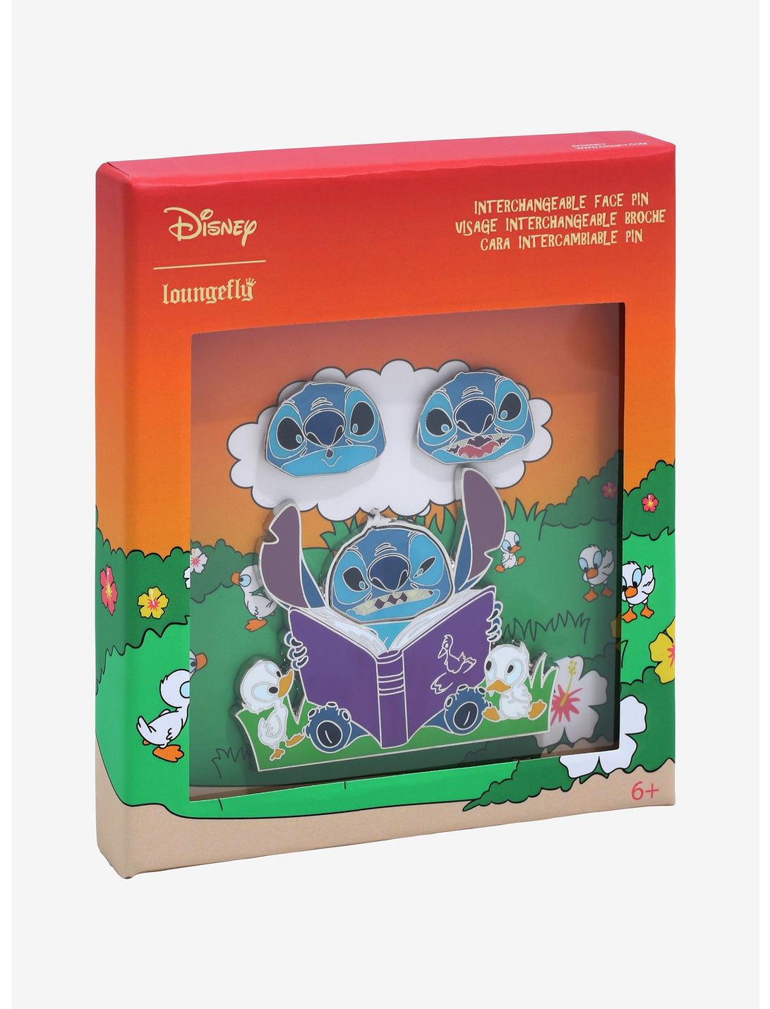 Loungefly Disney Lilo & Stitch Stitch Reading Enamel Pin Set, , hi-res
