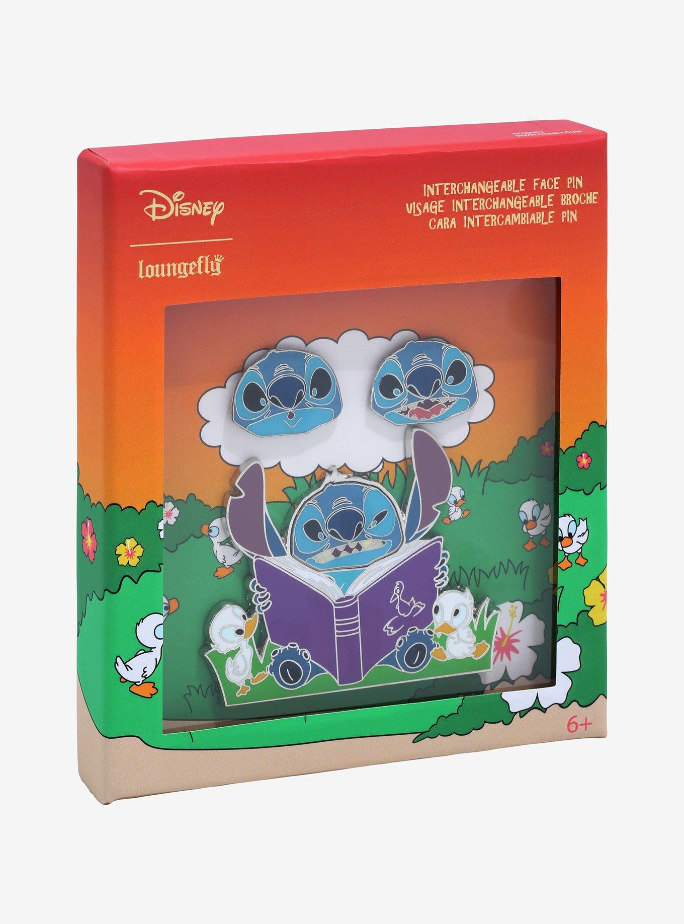 Loungefly Disney Lilo & Stitch Stitch Reading Enamel Pin Set, , hi-res