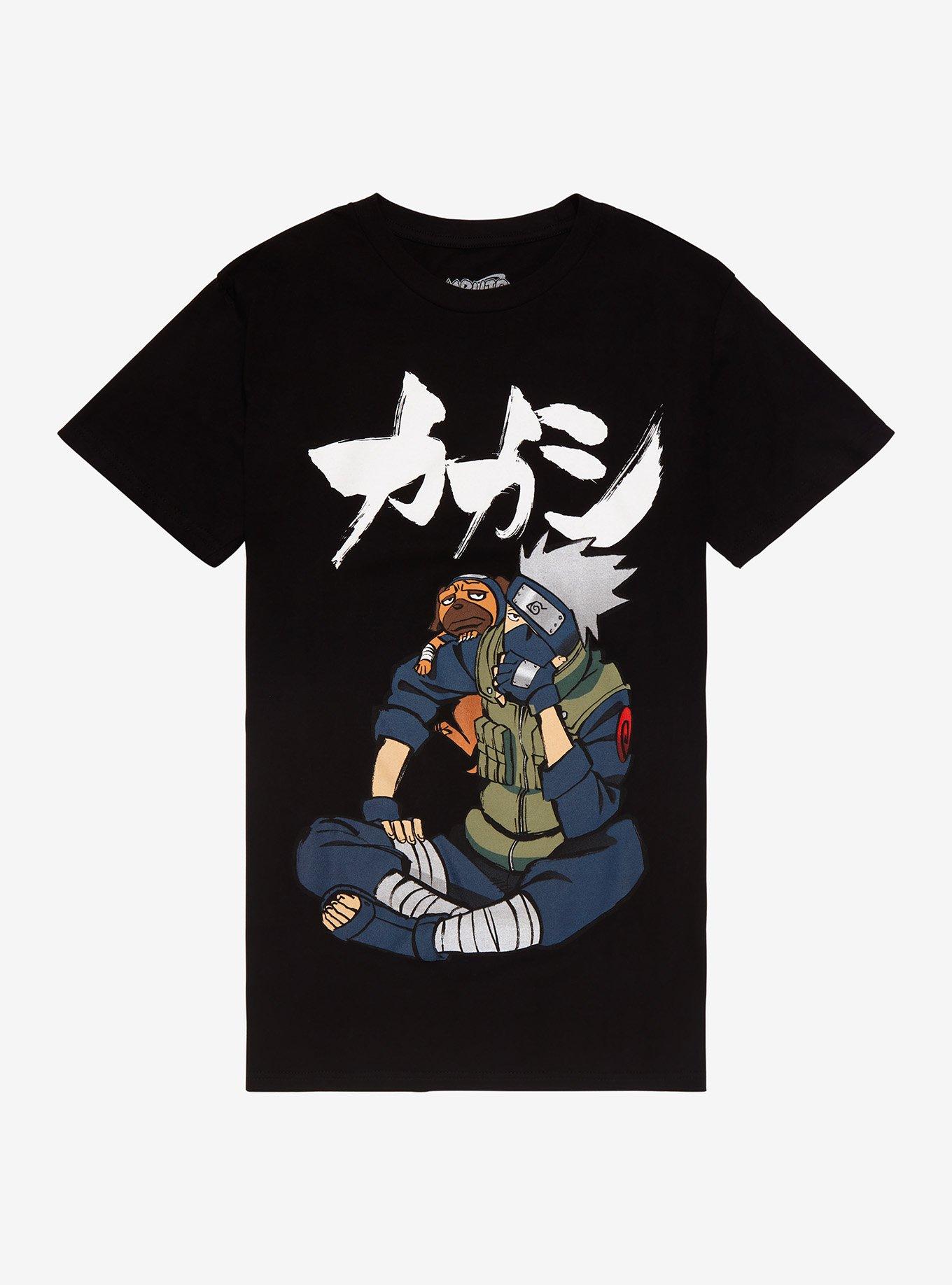 Naruto Shippuden Kakashi & Pakkun T-Shirt, BLACK, hi-res