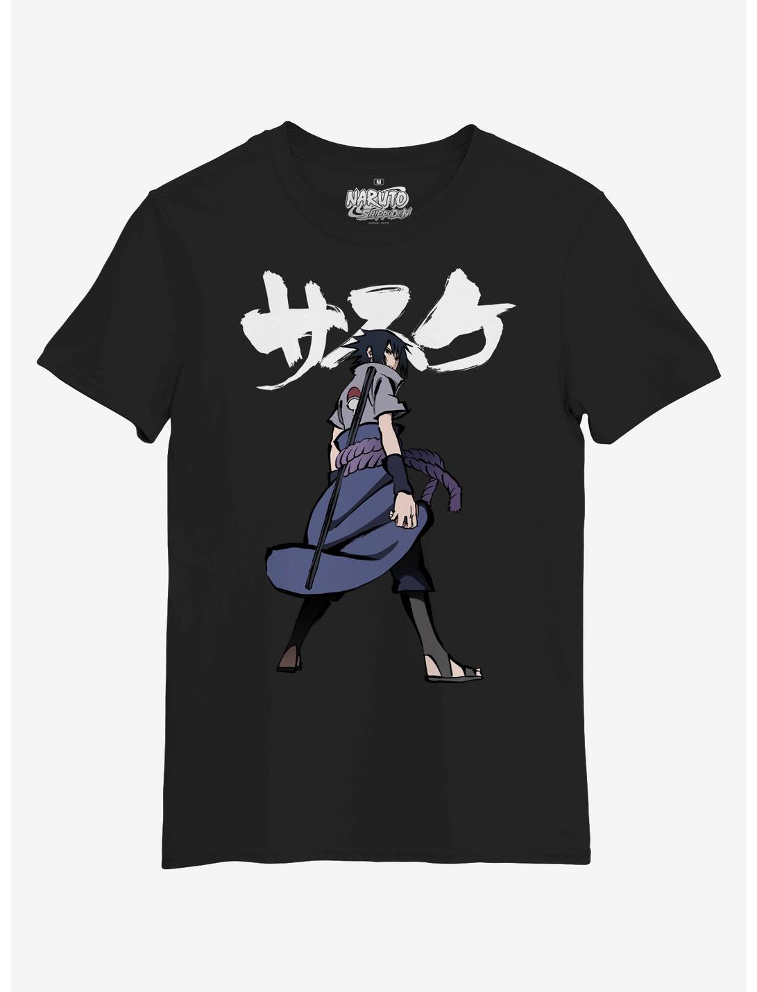 Naruto Shippuden Sasuke Uchiha Kanji T-Shirt, BLACK, hi-res