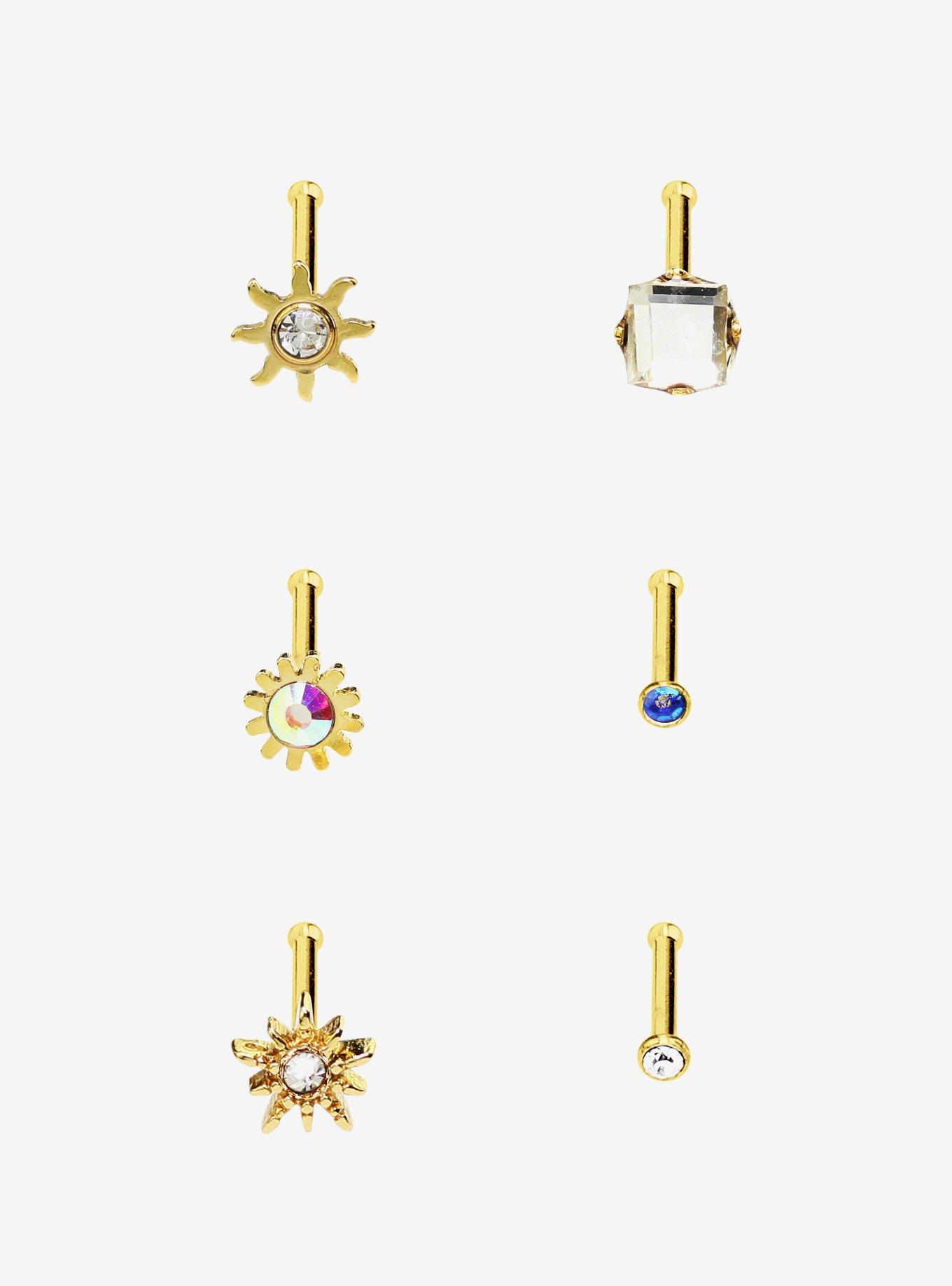 Gold sun deals nose stud