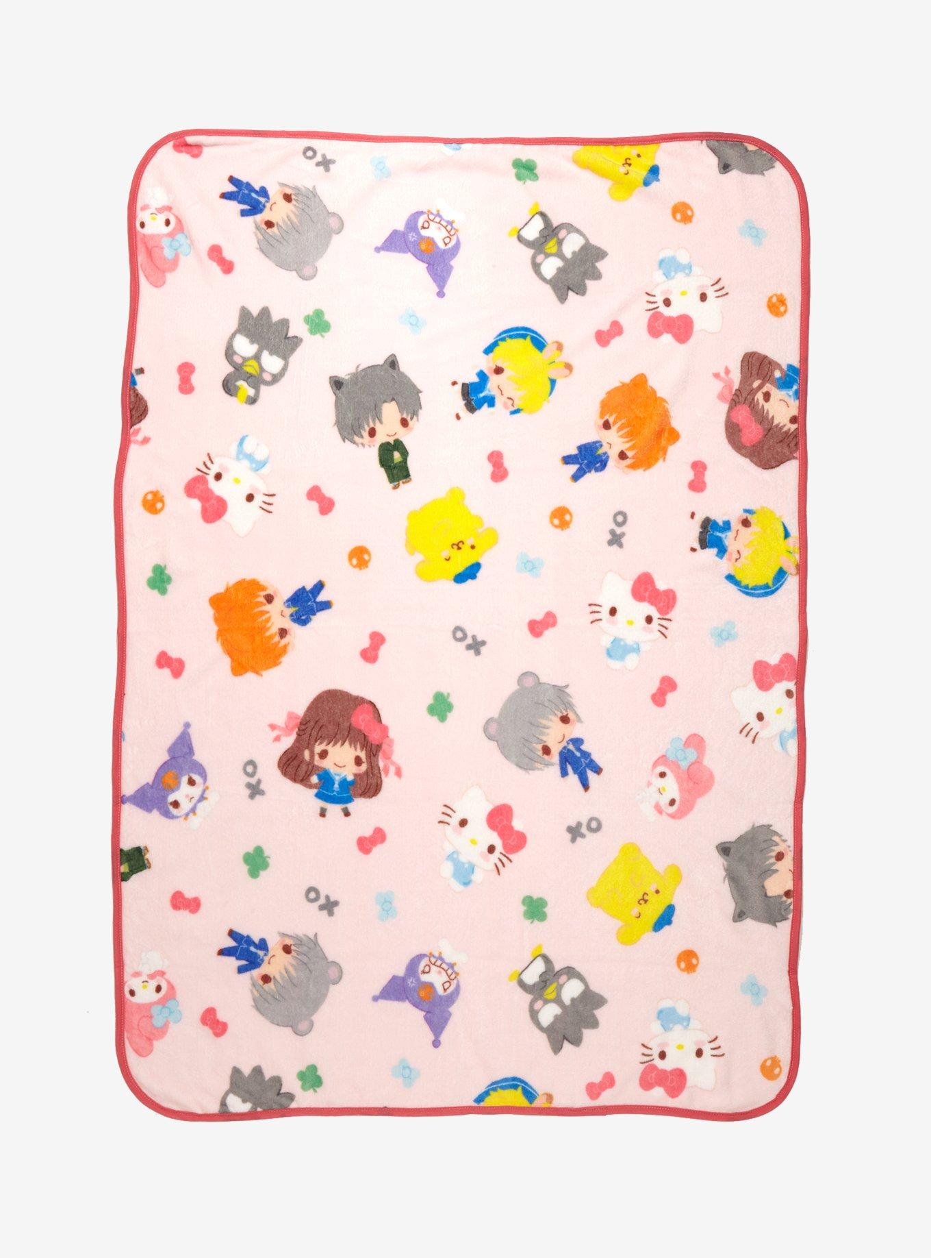 Fruits Basket x Hello Kitty and Friends Characters Allover Print Throw BoxLunch Exclusive