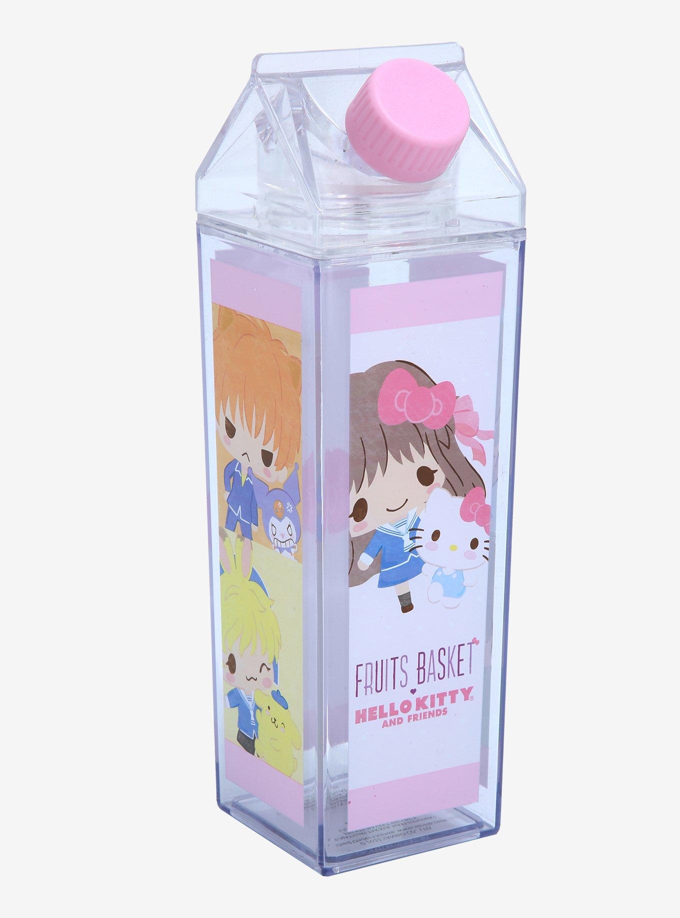 Frog Pink Milk Carton Water Bottle Kawaii 