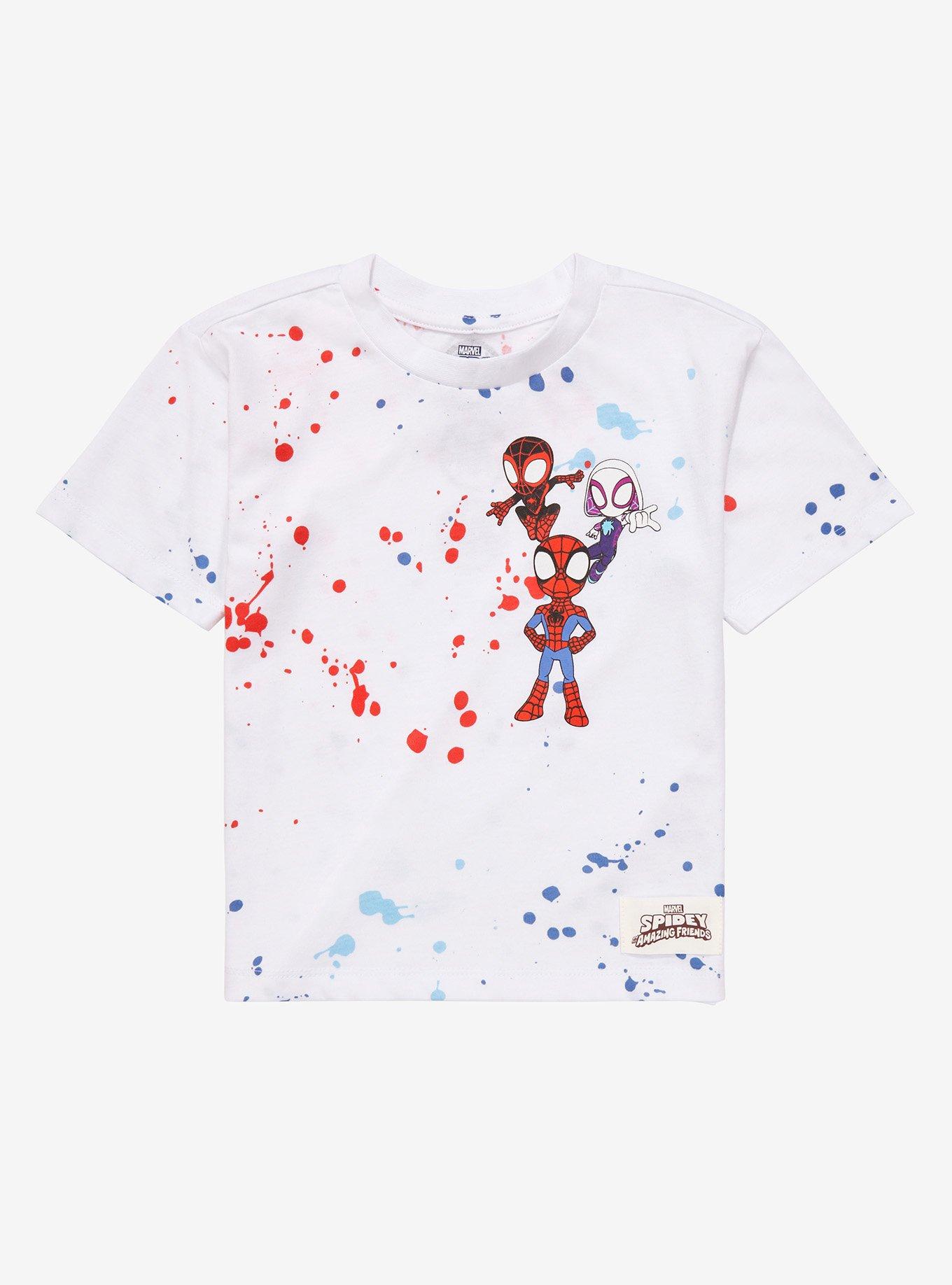 Marvel Spider-Man Chibi Spider Family Toddler T-Shirt - BoxLunch Exclusive, PAINT SPLATTER, hi-res