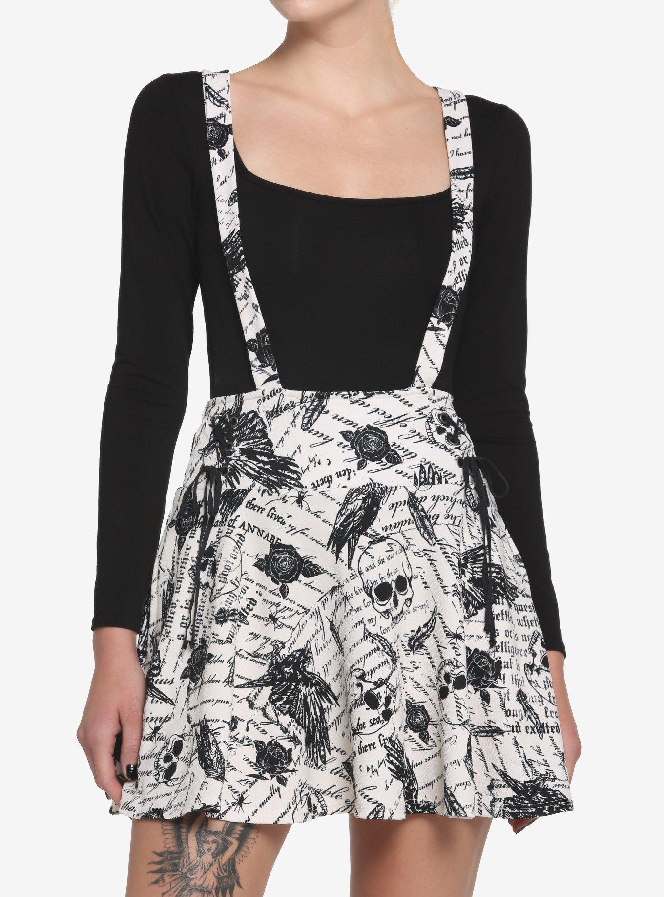 Ivory The Raven Lace-Up Suspender Skirt, MULTI, hi-res