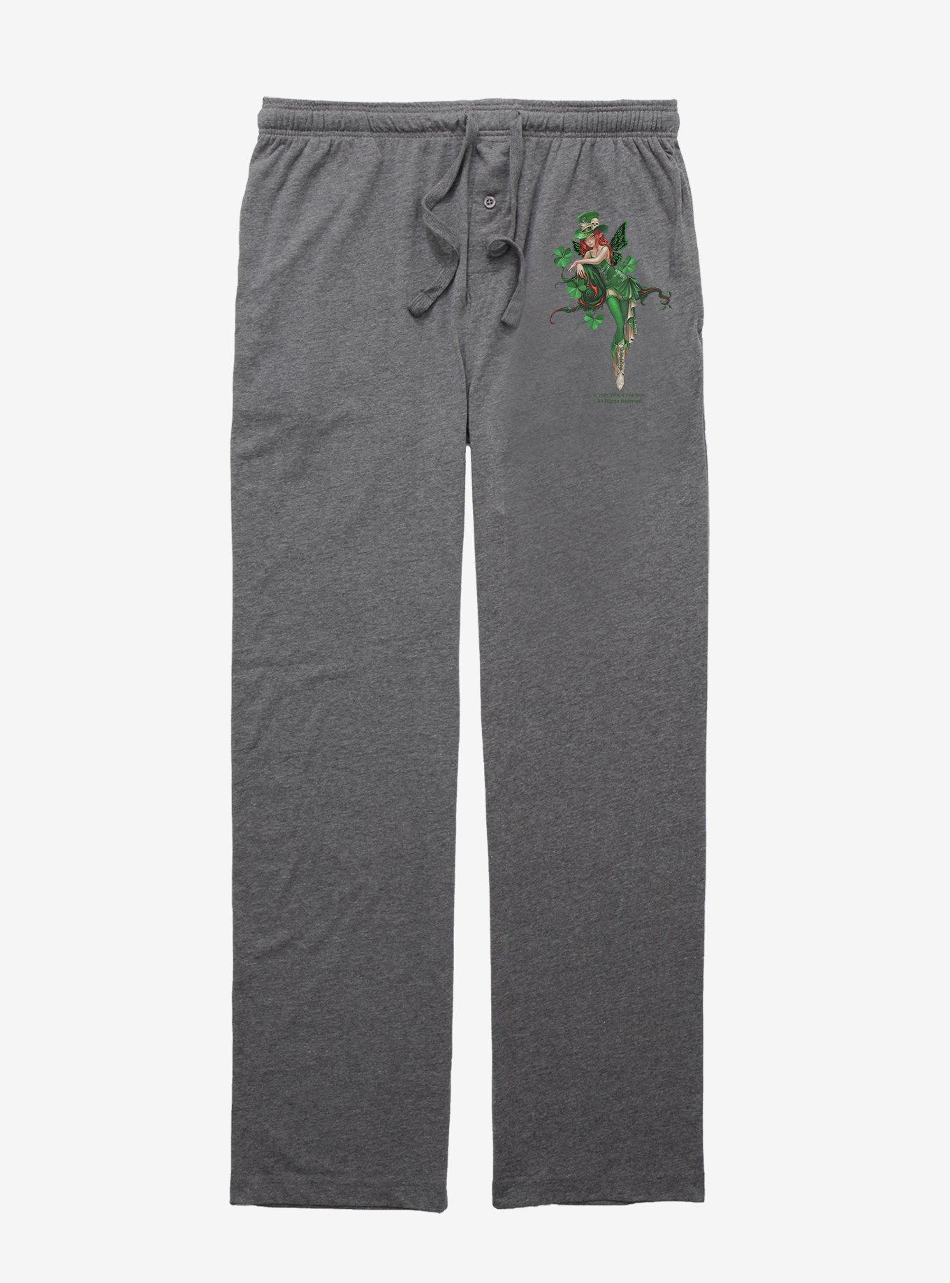 Trick Fairies Green Shamrock Fairy Pajama Pants, GRAPHITE HEATHER, hi-res