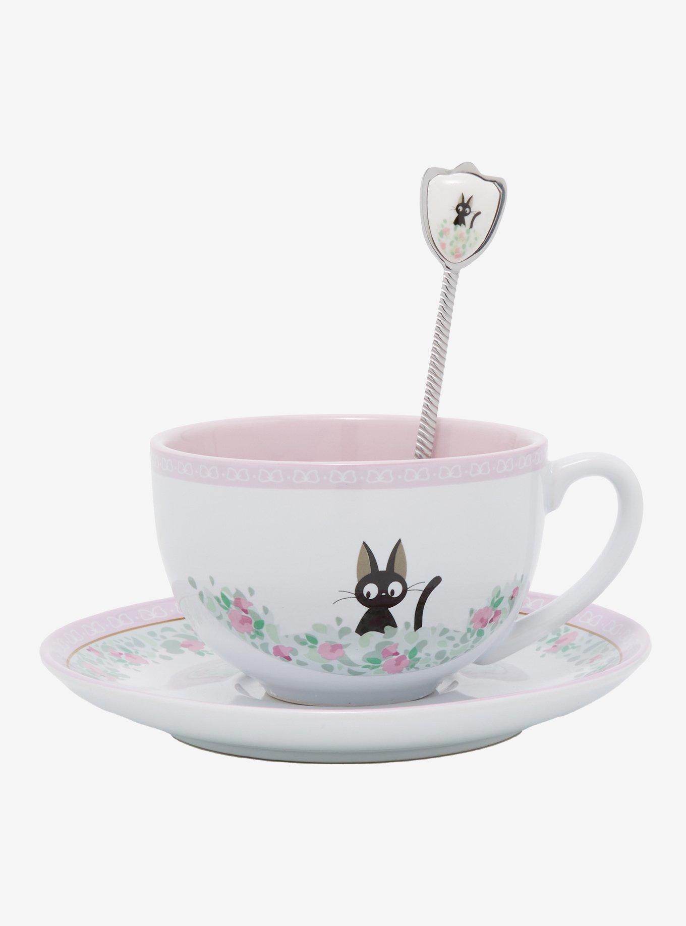 Studio Ghibli Kiki’s Delivery Service Jiji Teacup & Spoon Set - BoxLunch Exclusive , , hi-res