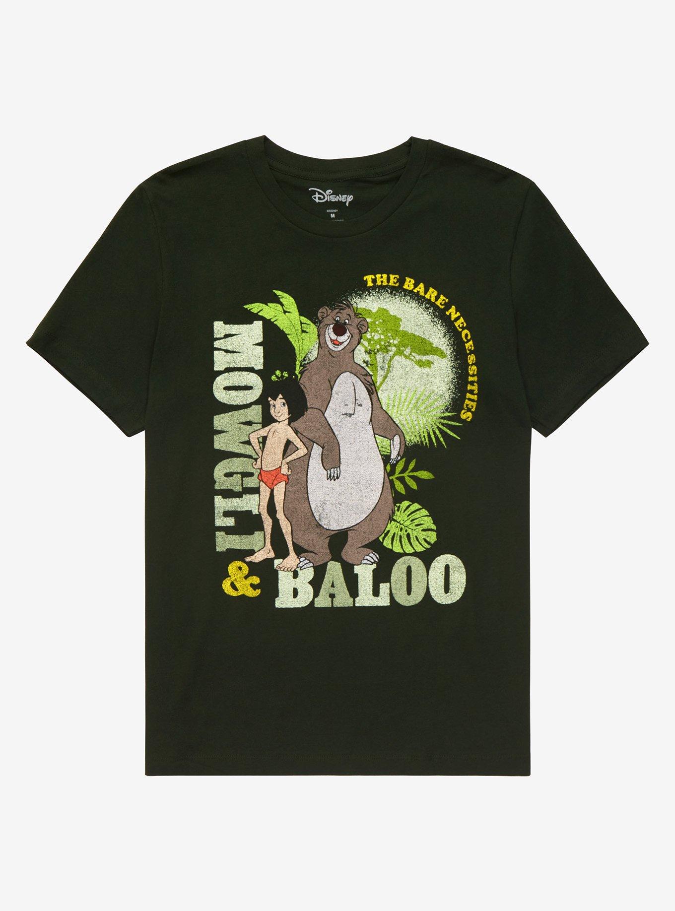 Disney The Jungle Book Mowgli & Baloo The Bare Necessities T-Shirt - BoxLunch Exclusive, FOREST GREEN, hi-res