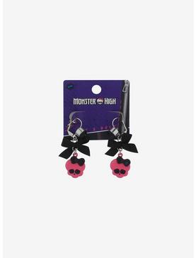 Monster High Skull Bow Hoop Earrings, , hi-res