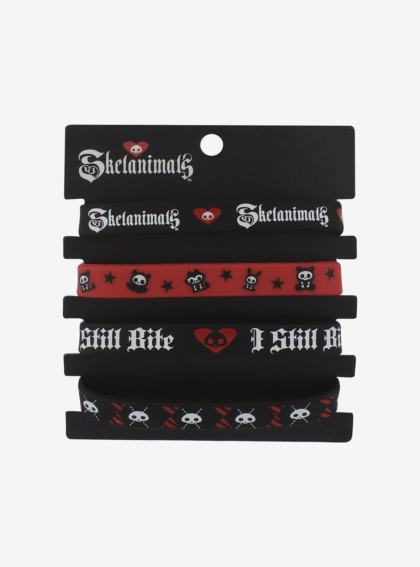 Skelanimals Red & Black Rubber Bracelet Set