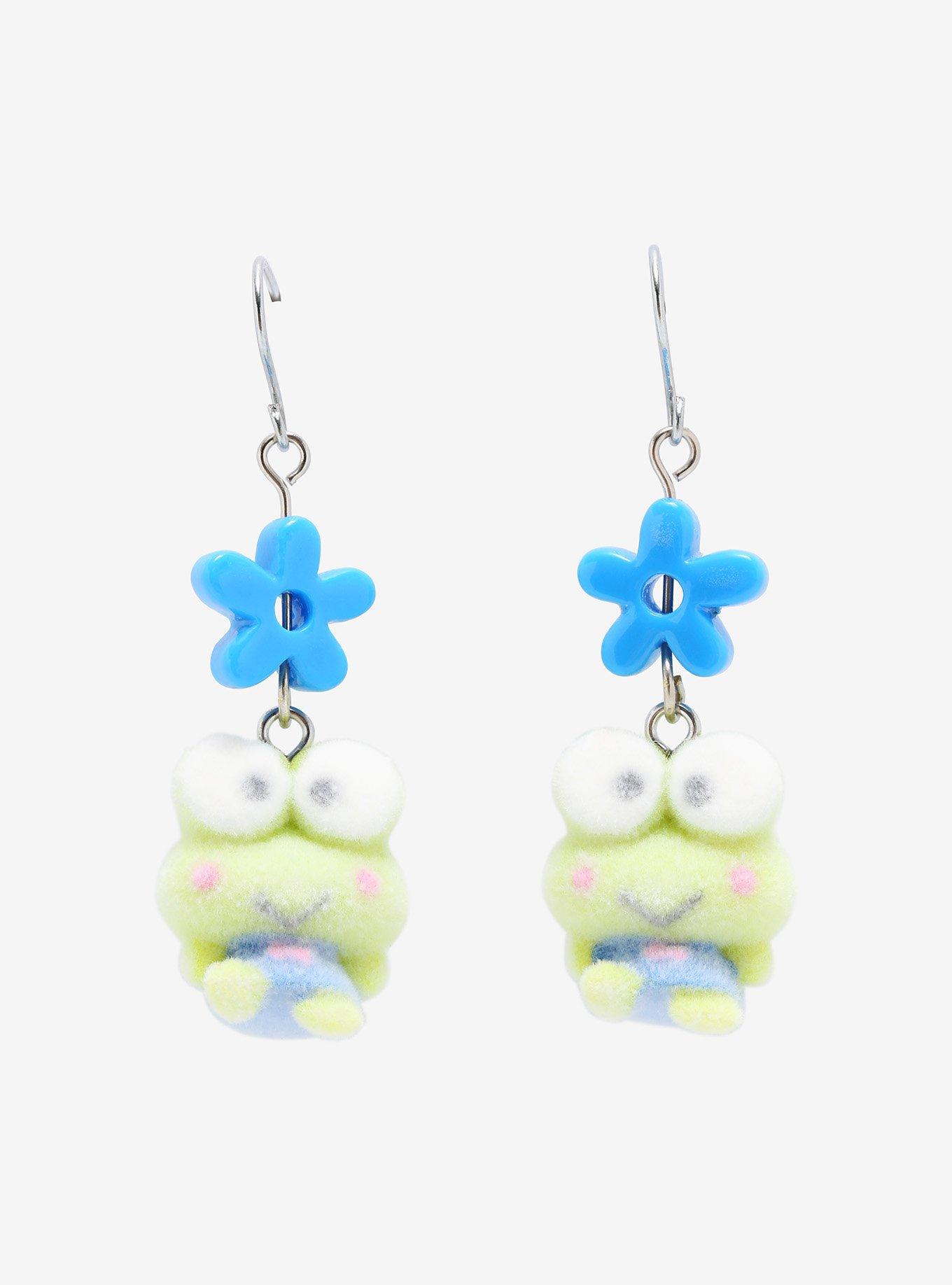 Keroppi 3D Fuzzy Earrings, , hi-res