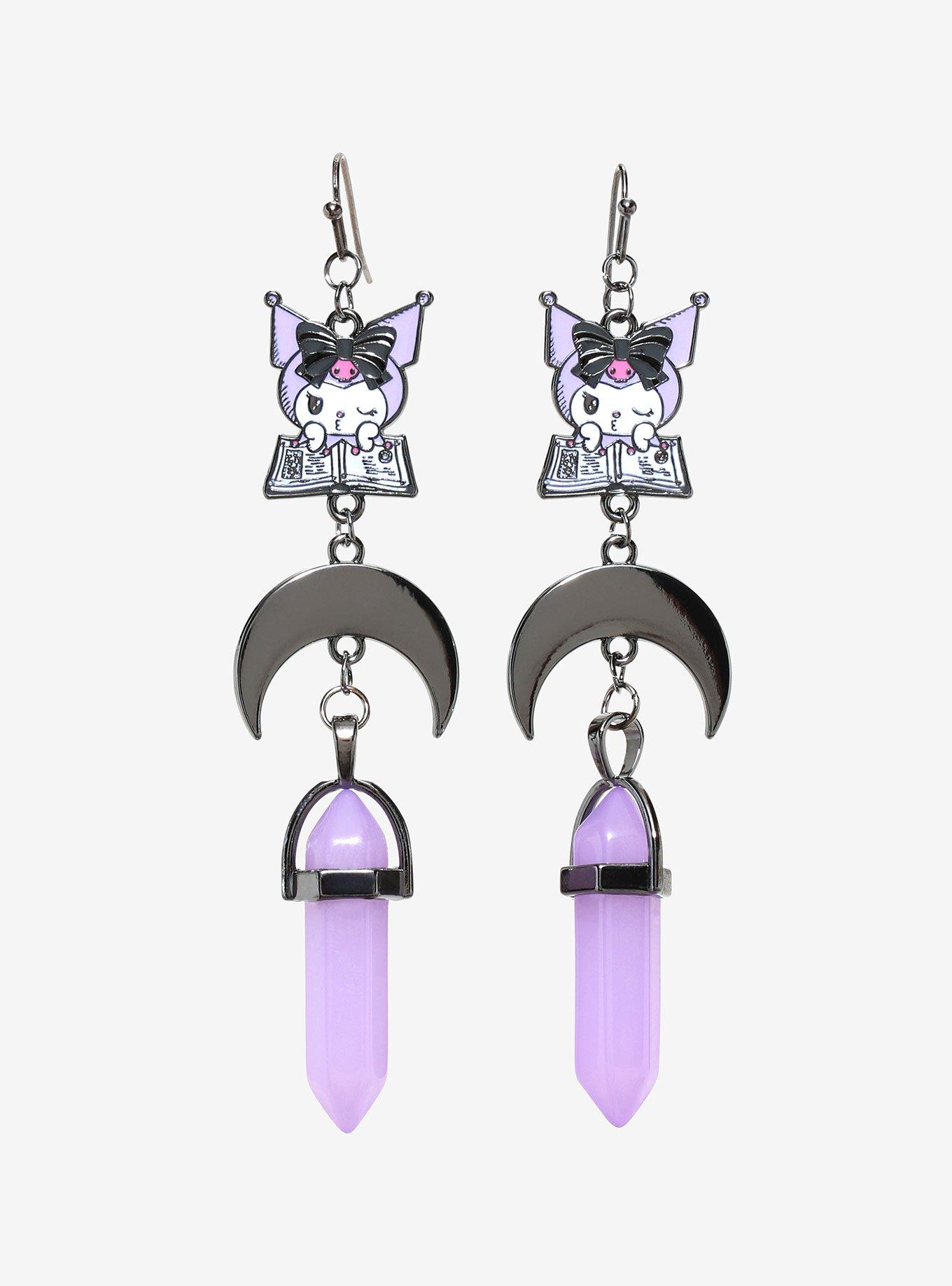 Kuromi Fortune Telling Moon Crystal Drop Earrings Hot Topic