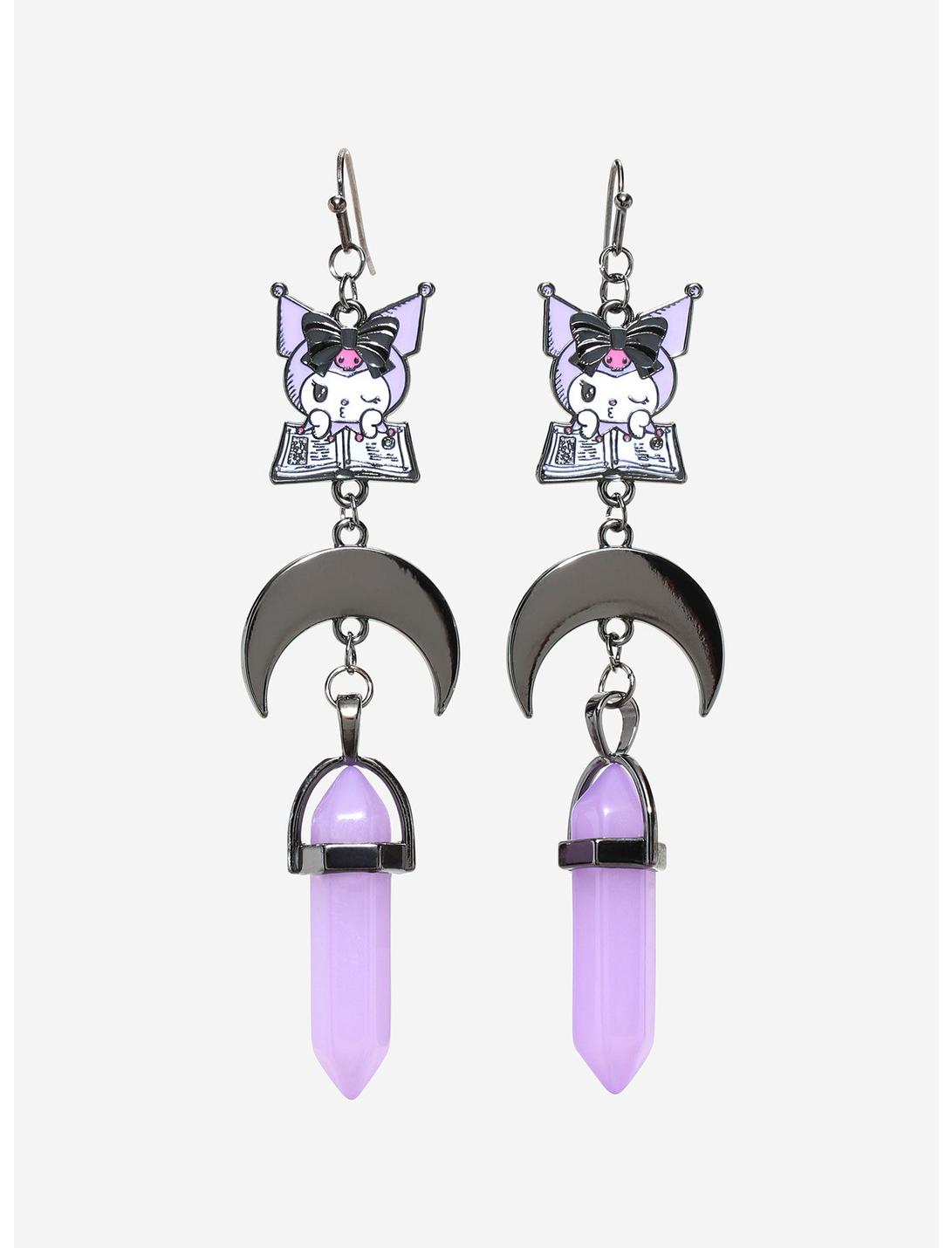 Kuromi Fortune Telling Moon Crystal Drop Earrings, , hi-res