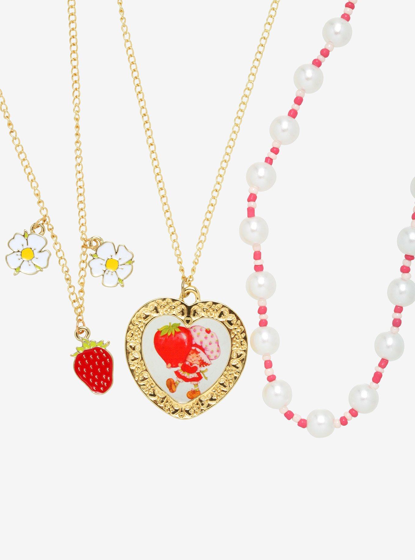 Strawberry Shortcake Heart Bead Necklace Set Hot Topic