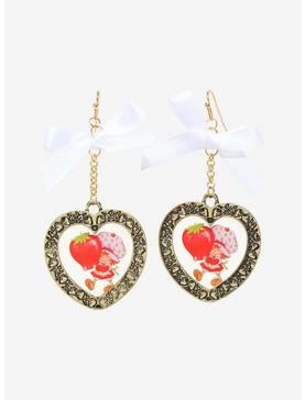 Strawberry Shortcake Heart Bow Earrings, , hi-res