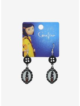 Coraline Cameo Button Drop Earrings, , hi-res