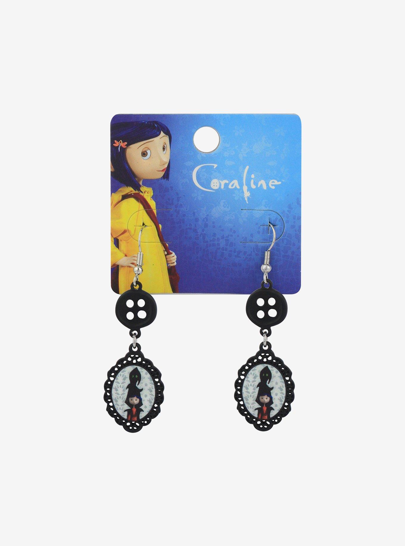 Coraline Cameo Button Drop Earrings, , hi-res