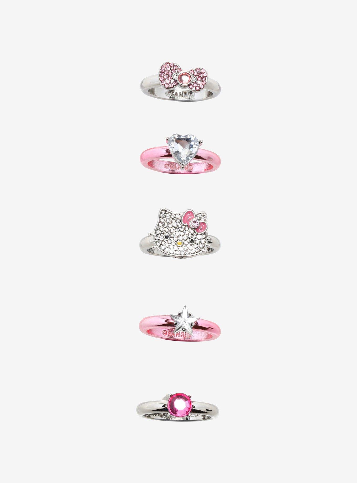 Hello Kitty Bling Bow Ring Set, , hi-res